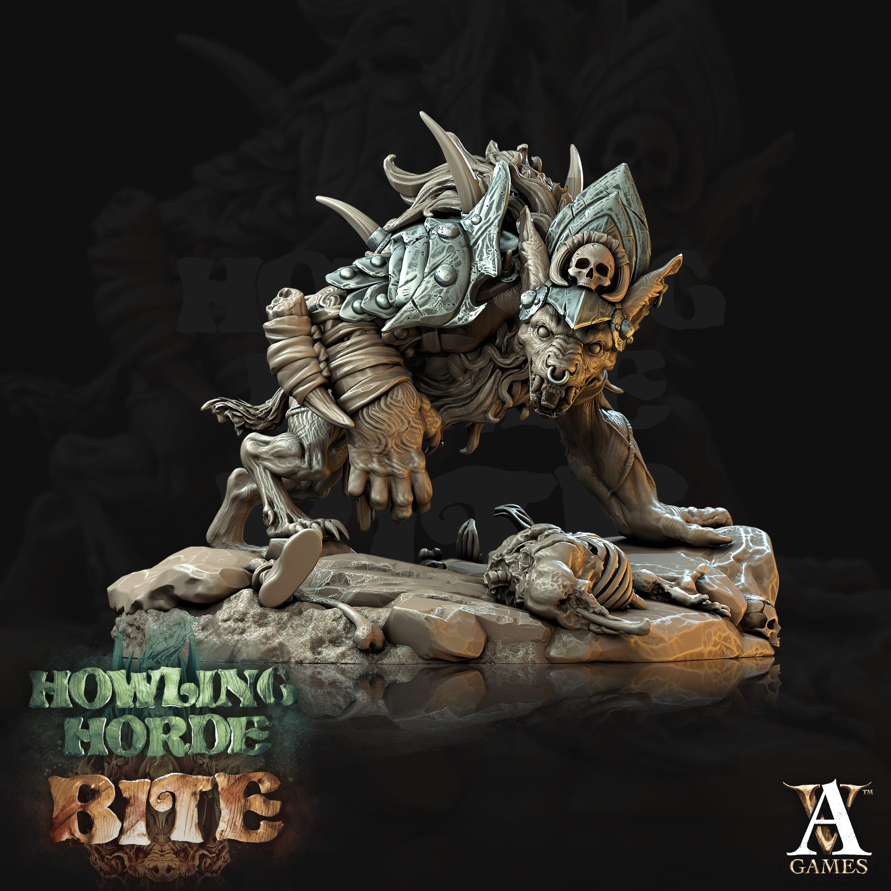 3D Printed Archvillain Games Howling Horde - Gnoll Trackers 28mm 32mm D&D
