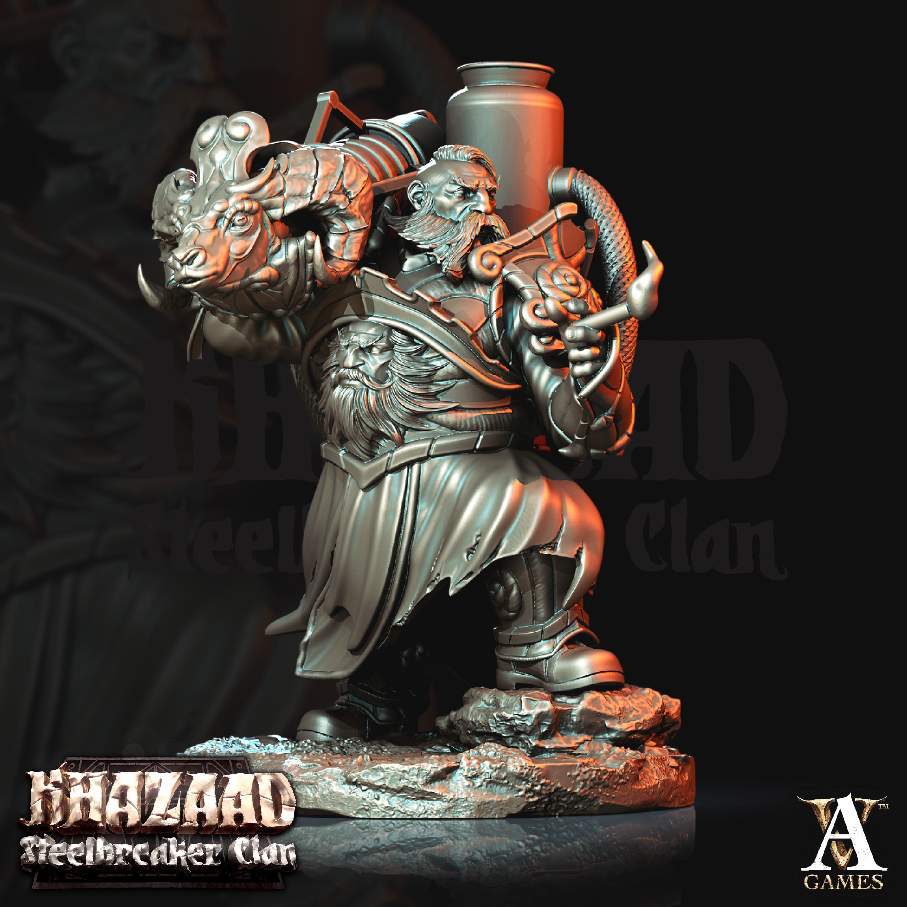 3D Printed Archvillain Games Khazaad Steelbreaker Clan - Steelbreaker Firespitters 28mm 32mm D&D