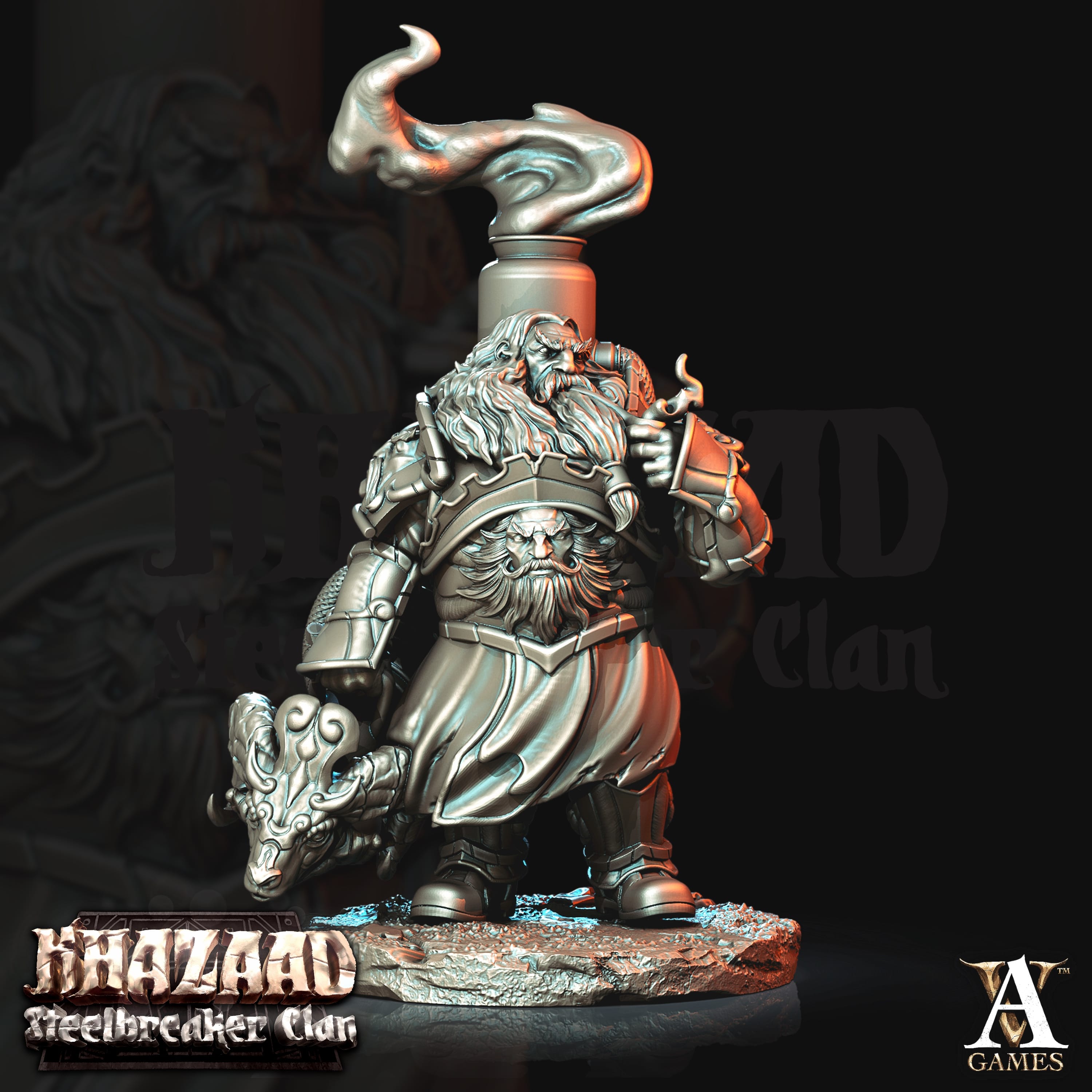 3D Printed Archvillain Games Khazaad Steelbreaker Clan - Steelbreaker Firespitters 28mm 32mm D&D