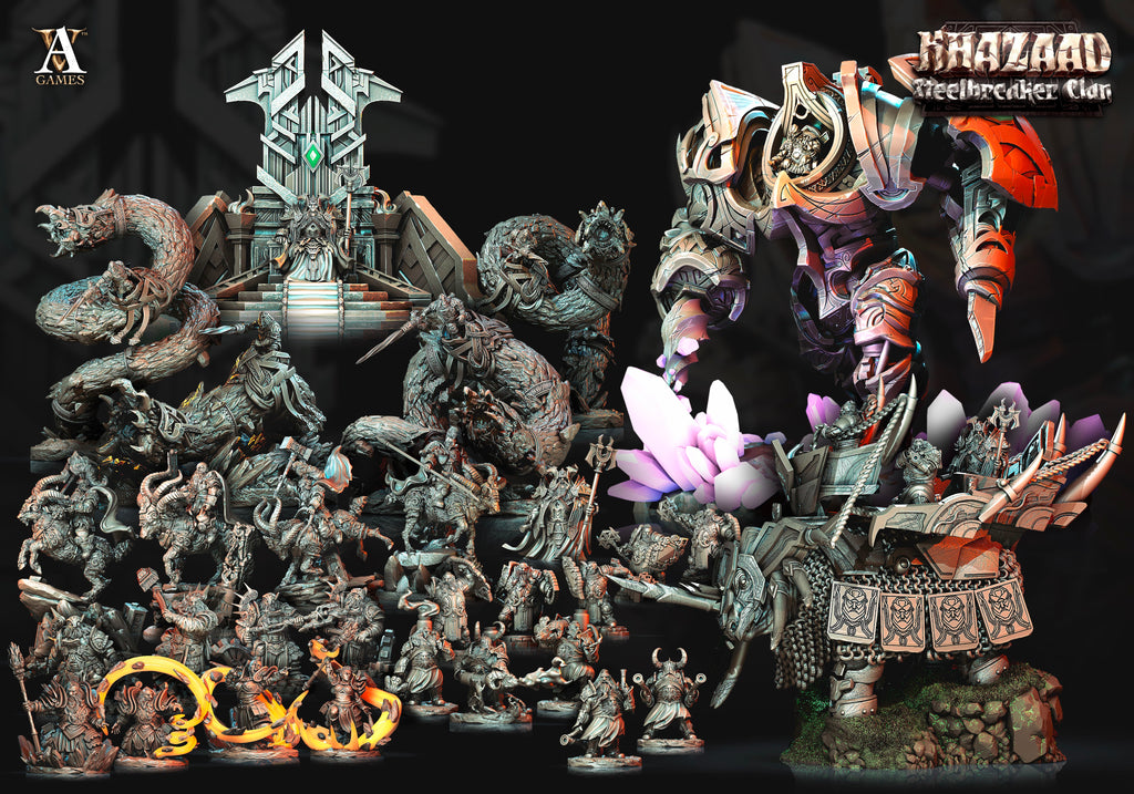 3D Printed Archvillain Games Khazaad - Steelbreaker Clan War Bjargan 28 32mm D&D