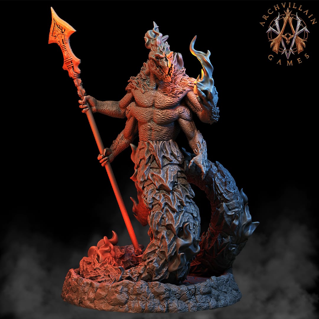3D Printed Archvillain Games Magma Lords - Salamander Lords 28mm 32mm D&D