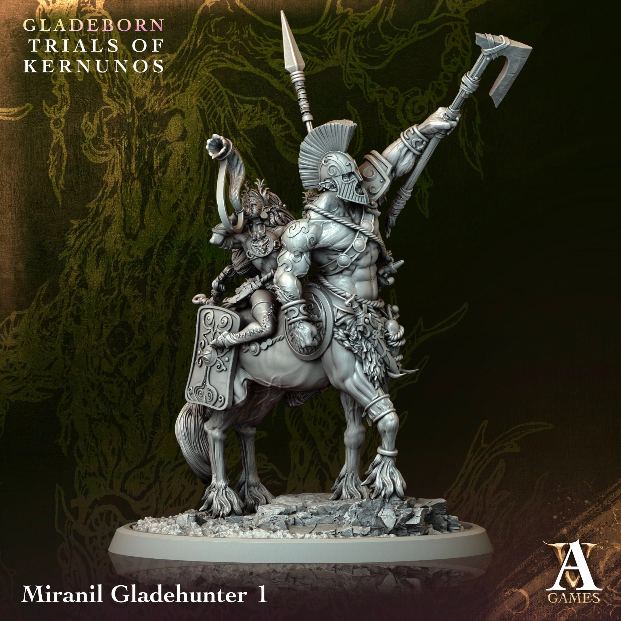 3D Printed Archvillain Games Miranil Gladehunter Gladeborn - Trials of Kernunos 28 32mm D&D