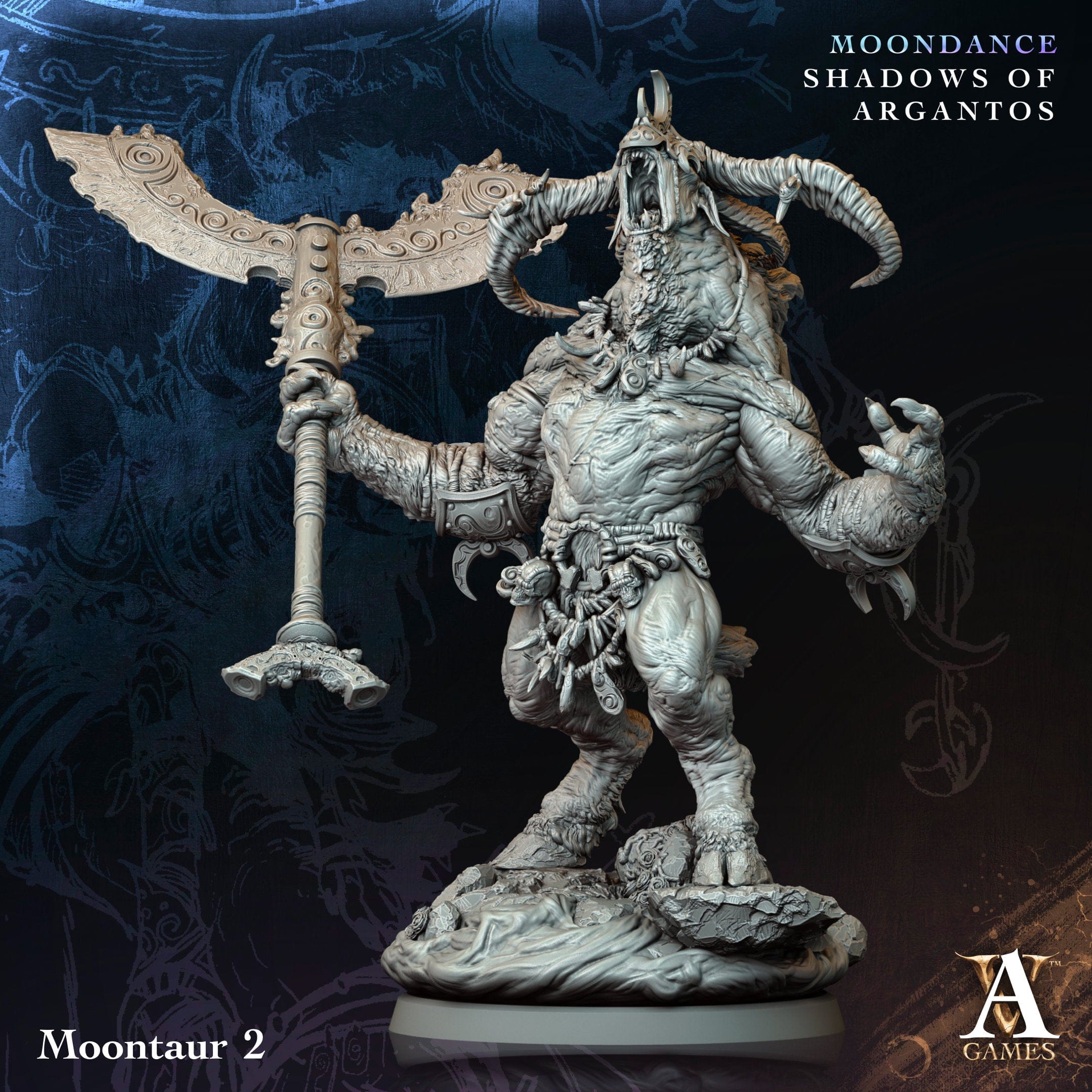 3D Printed Archvillain Games Moontaur Moondance - Shadows of Argantos 28 32mm D&D