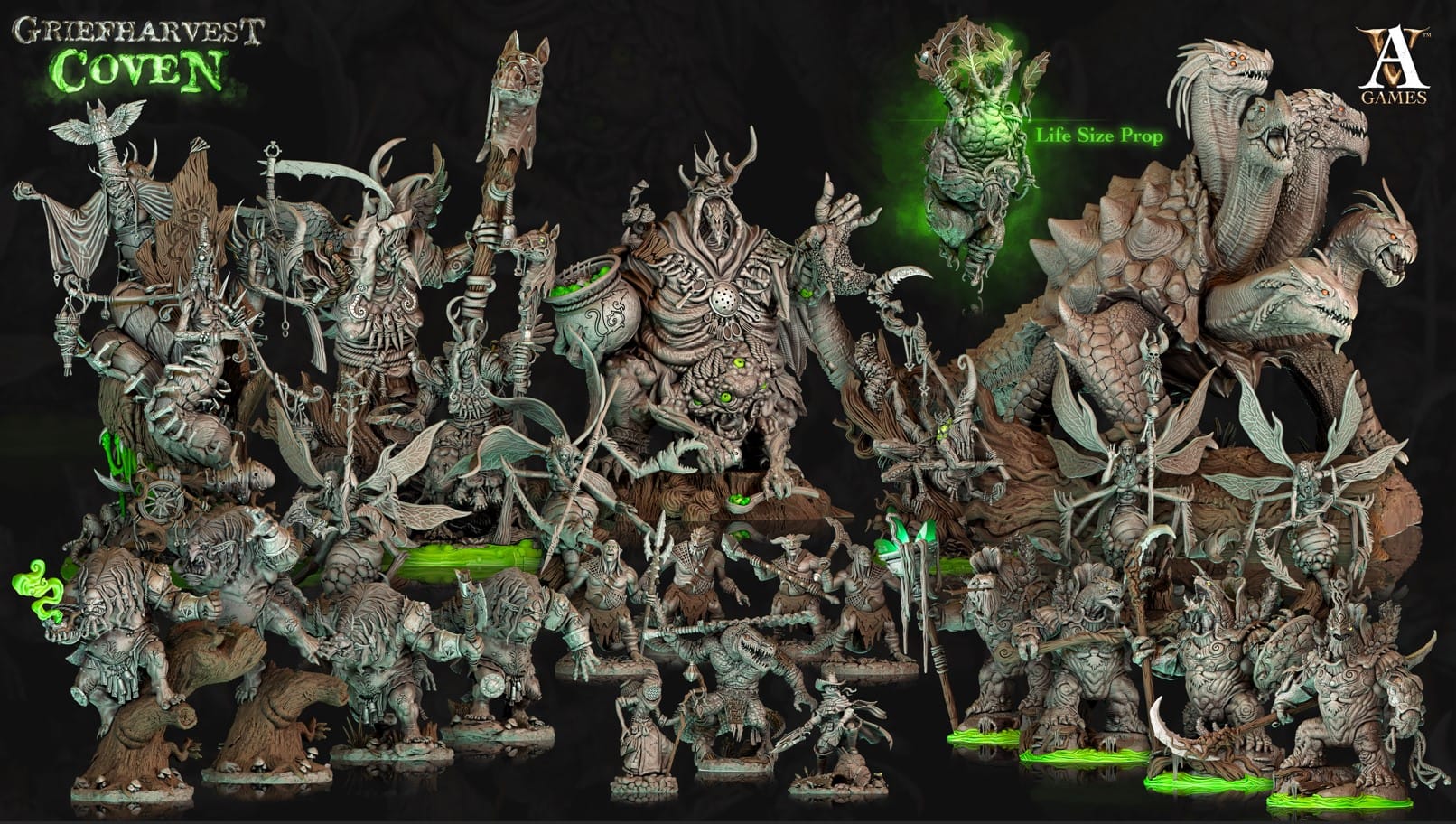 3D Printed Archvillain Games Mother Glutkin Griefharvest Coven 28 32mm D&D