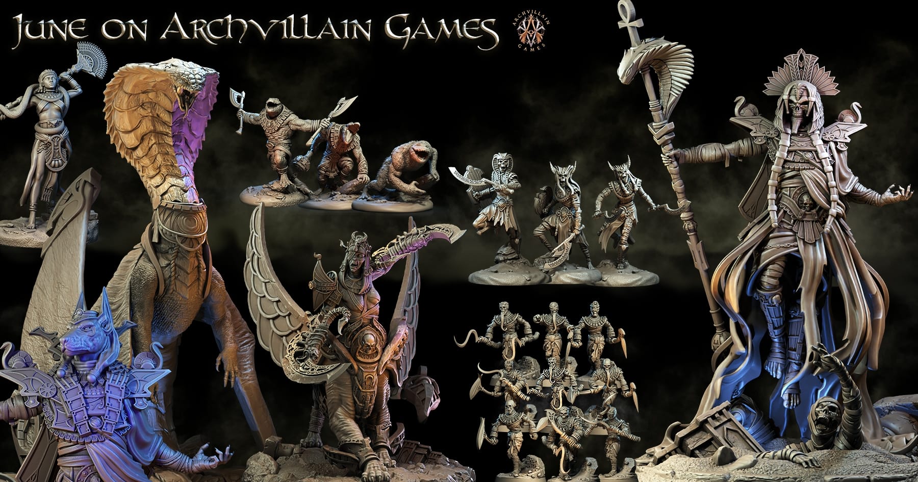 3D Printed Archvillain Games Mummies The Empire of Sands 28 32mm D&D