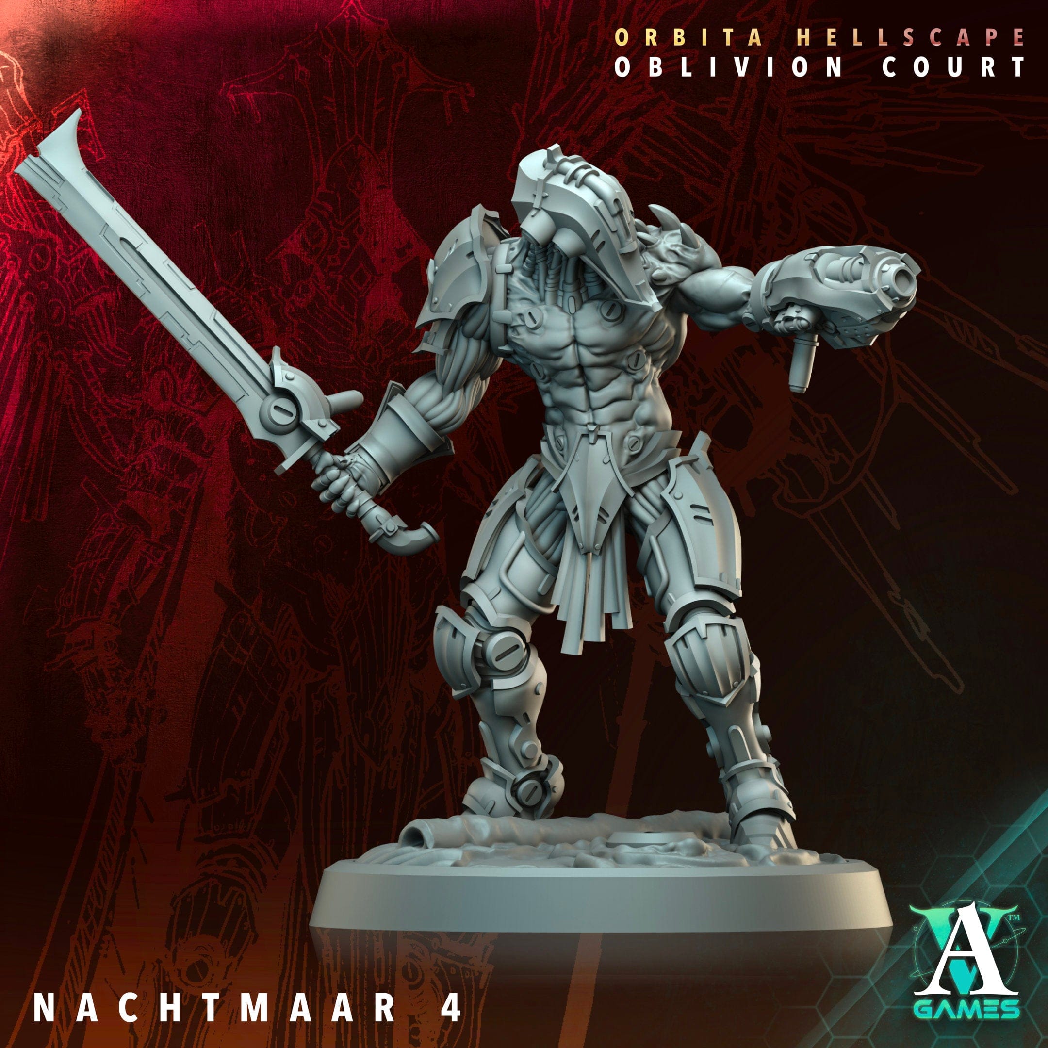 3D Printed Archvillain Games Nachtmaar Orbita Hellscape Oblivion Court 28 32mm D&D