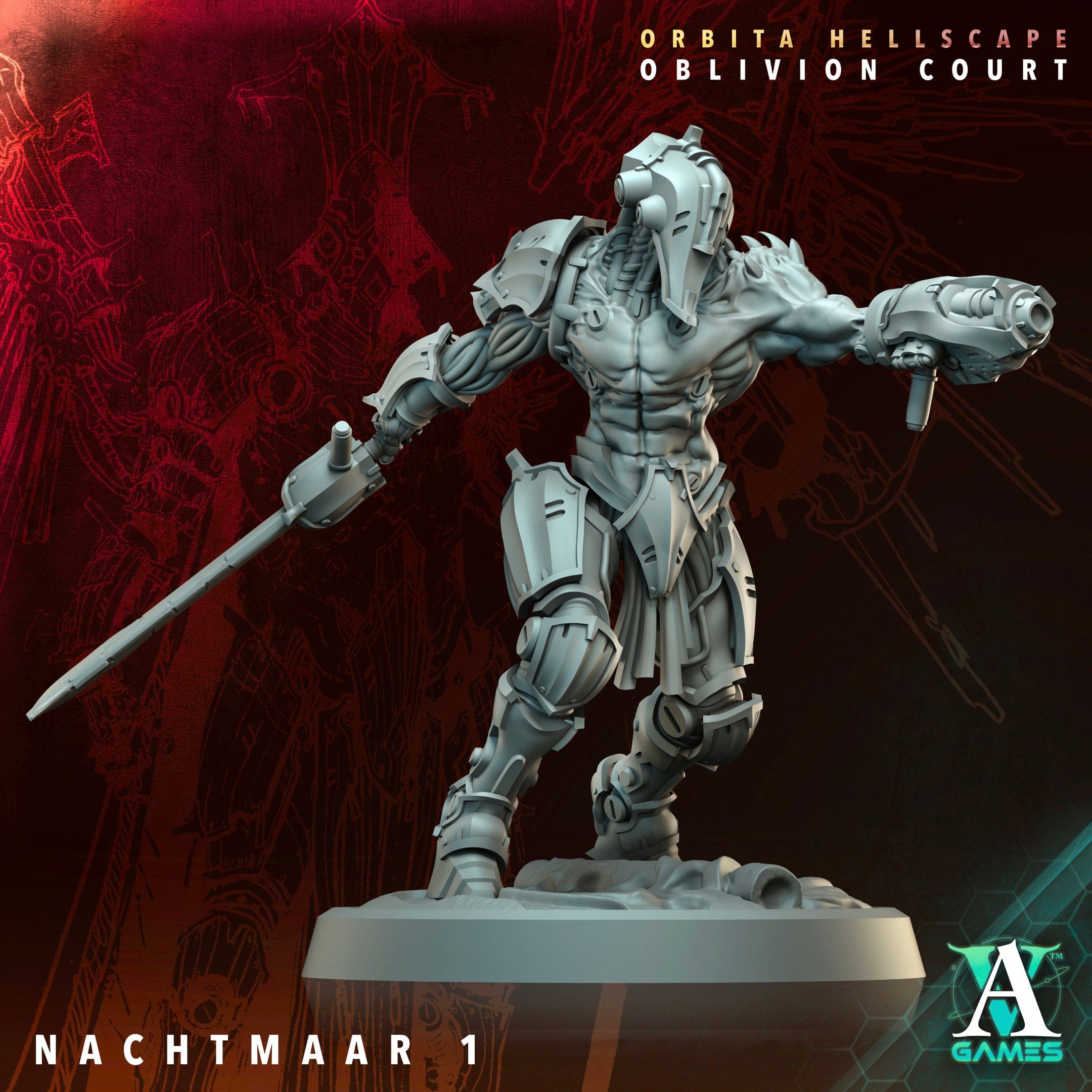 3D Printed Archvillain Games Nachtmaar Orbita Hellscape Oblivion Court 28 32mm D&D