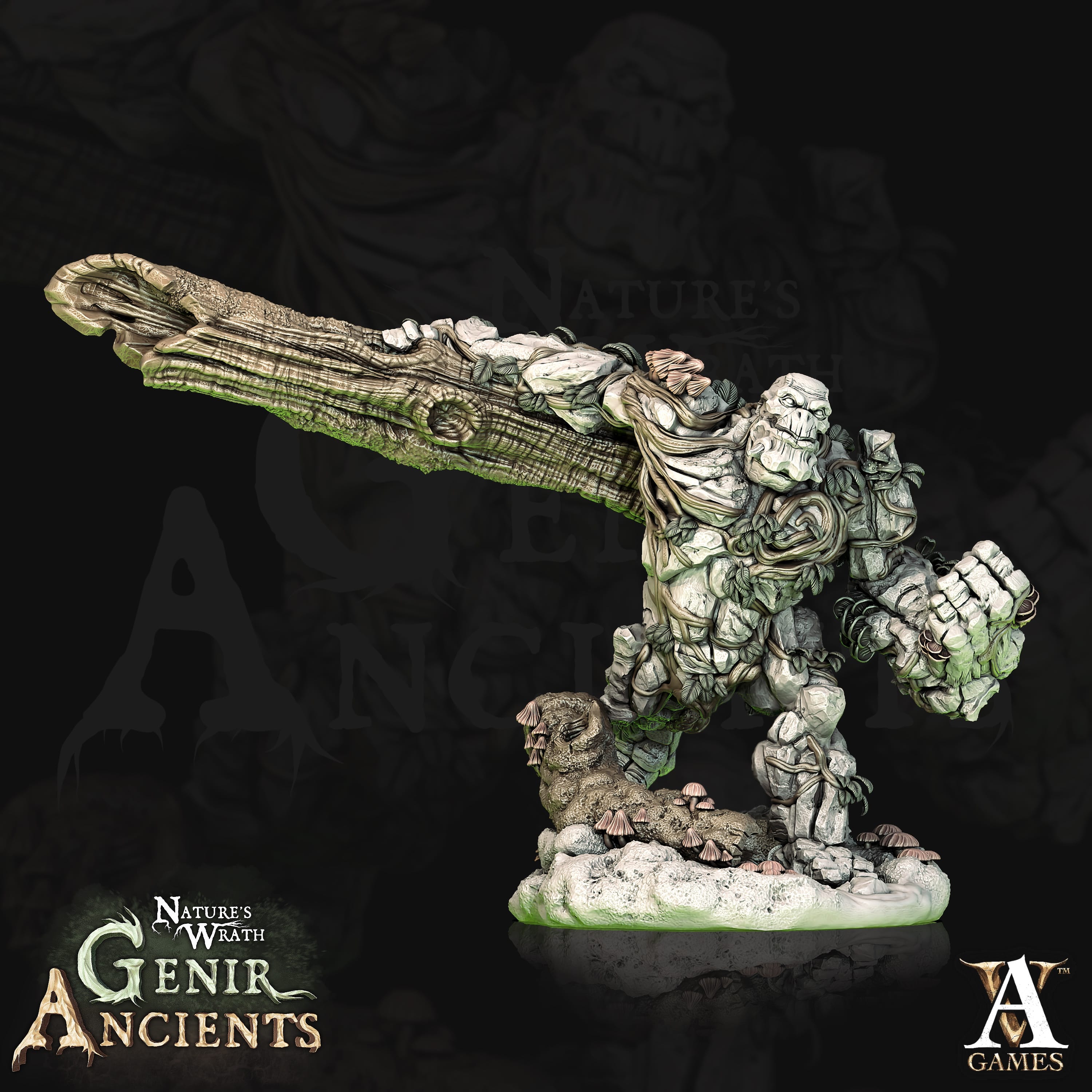 3D Printed Archvillain Games Nature's Wrath Genir Ancients - Forest Elementals 28mm 32mm D&D