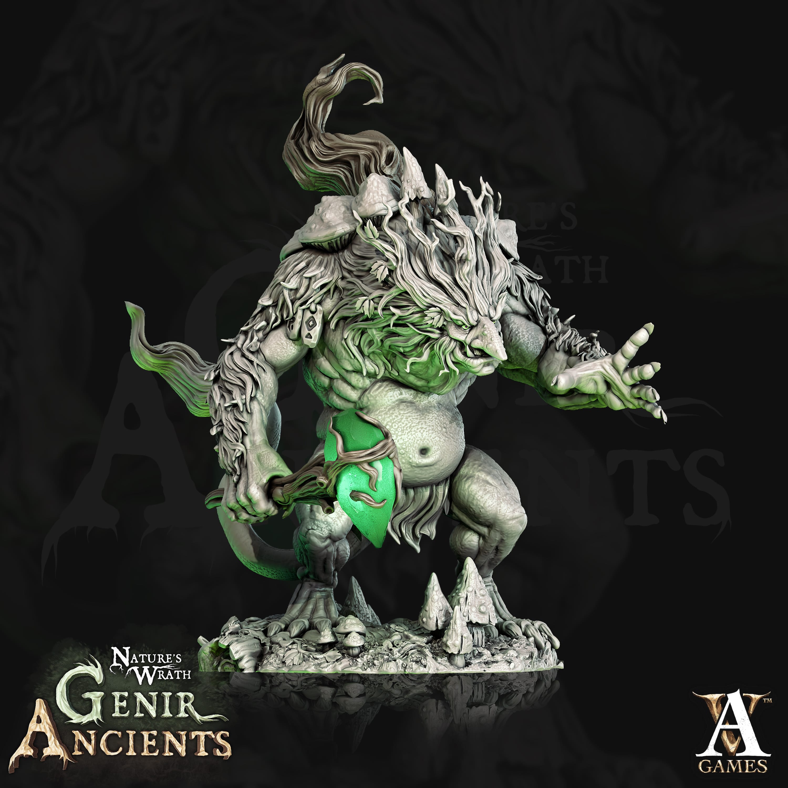 3D Printed Archvillain Games Nature's Wrath Genir Ancients - Genirheart Trolls 28mm 32mm D&D
