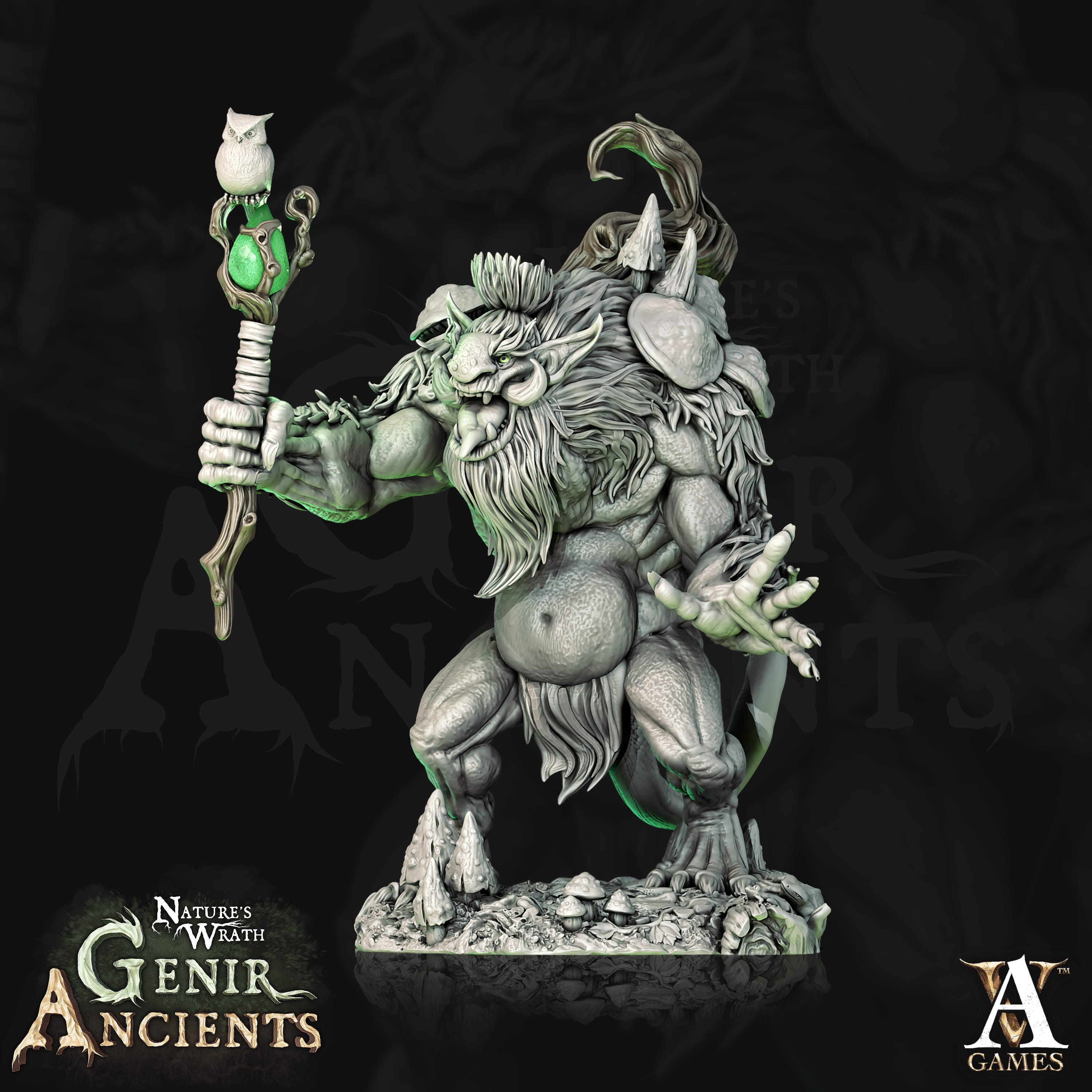 3D Printed Archvillain Games Nature's Wrath Genir Ancients - Genirheart Trolls 28mm 32mm D&D
