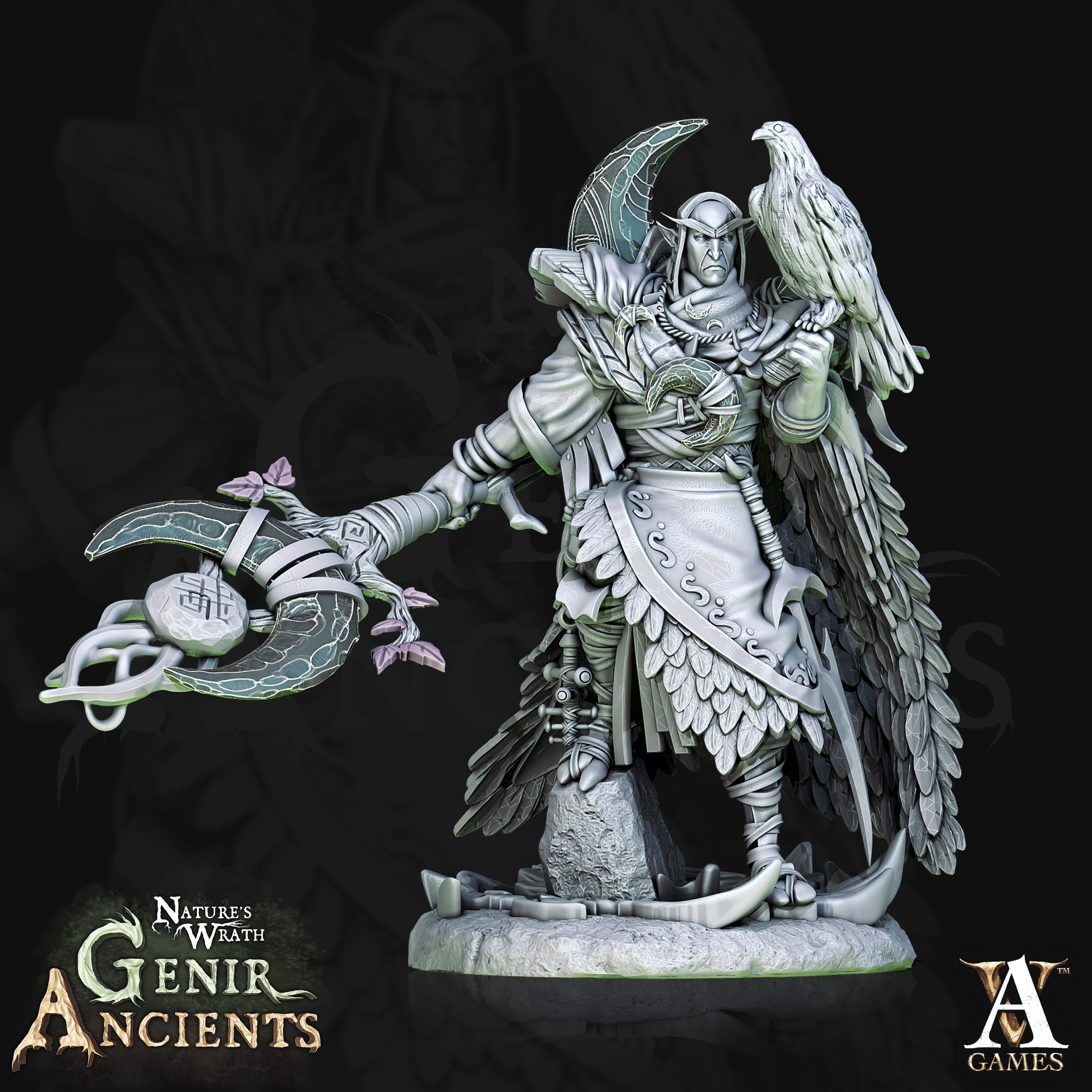 3D Printed Archvillain Games Nature's Wrath Genir Ancients - Grovebred Druids 28mm 32mm D&D