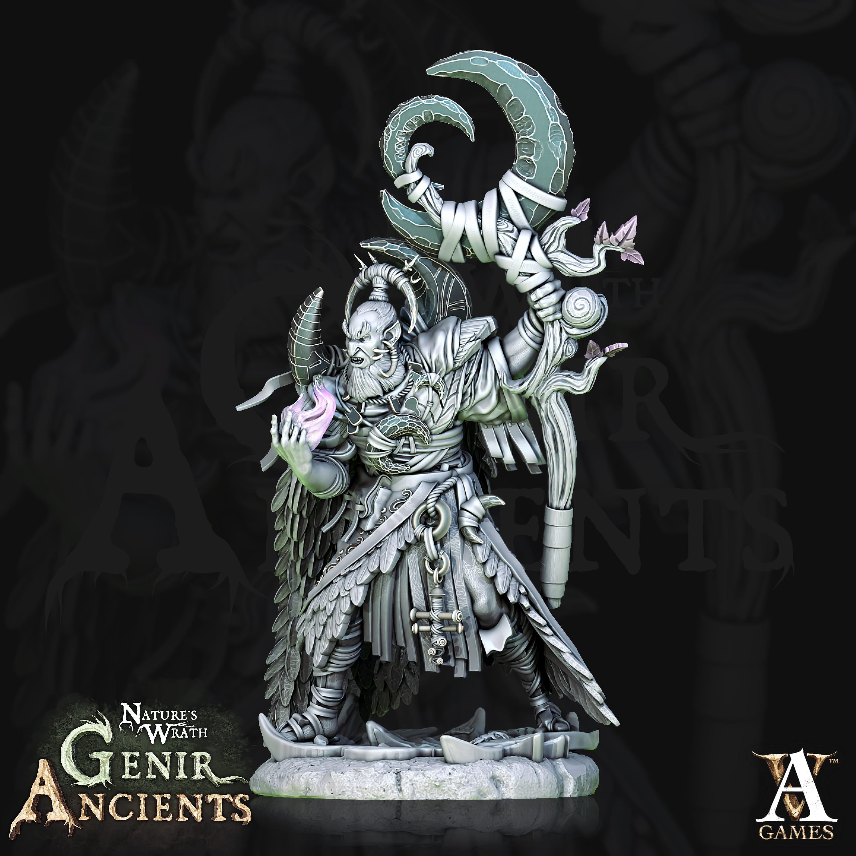 3D Printed Archvillain Games Nature's Wrath Genir Ancients - Grovebred Druids 28mm 32mm D&D
