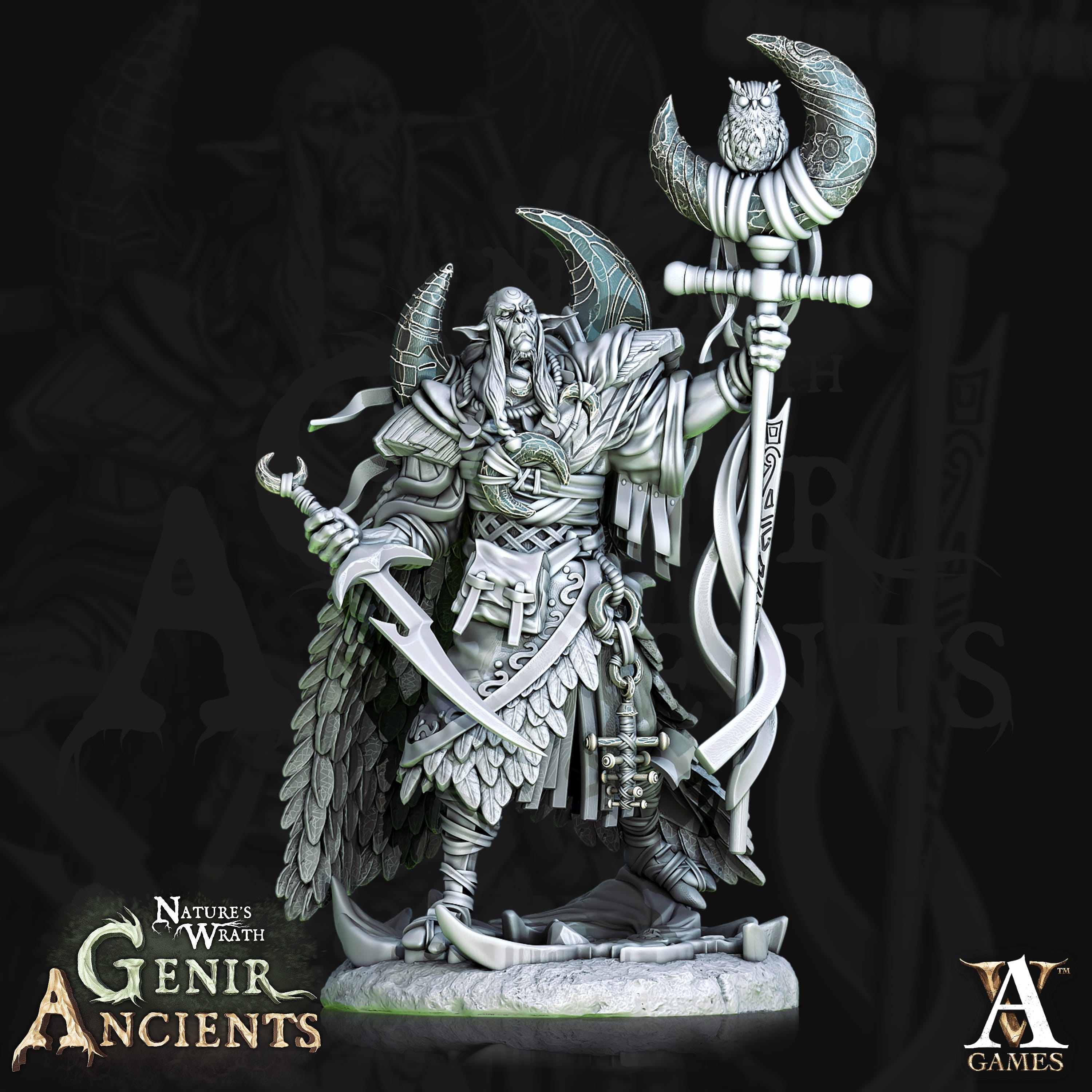 3D Printed Archvillain Games Nature's Wrath Genir Ancients - Grovebred Druids 28mm 32mm D&D
