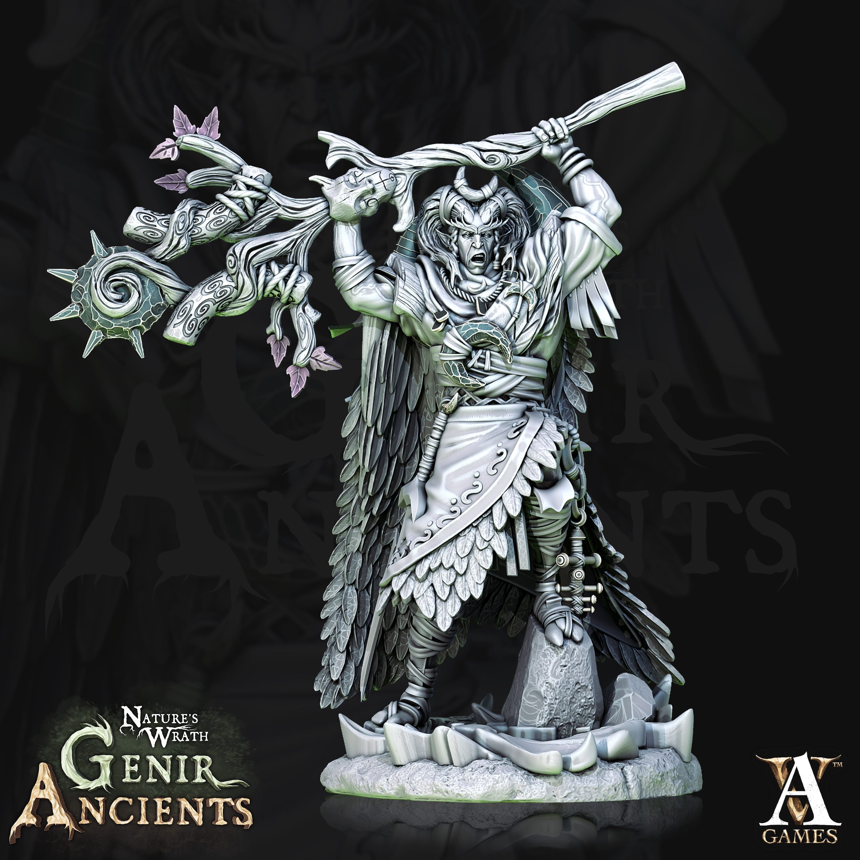 3D Printed Archvillain Games Nature's Wrath Genir Ancients - Grovebred Druids 28mm 32mm D&D
