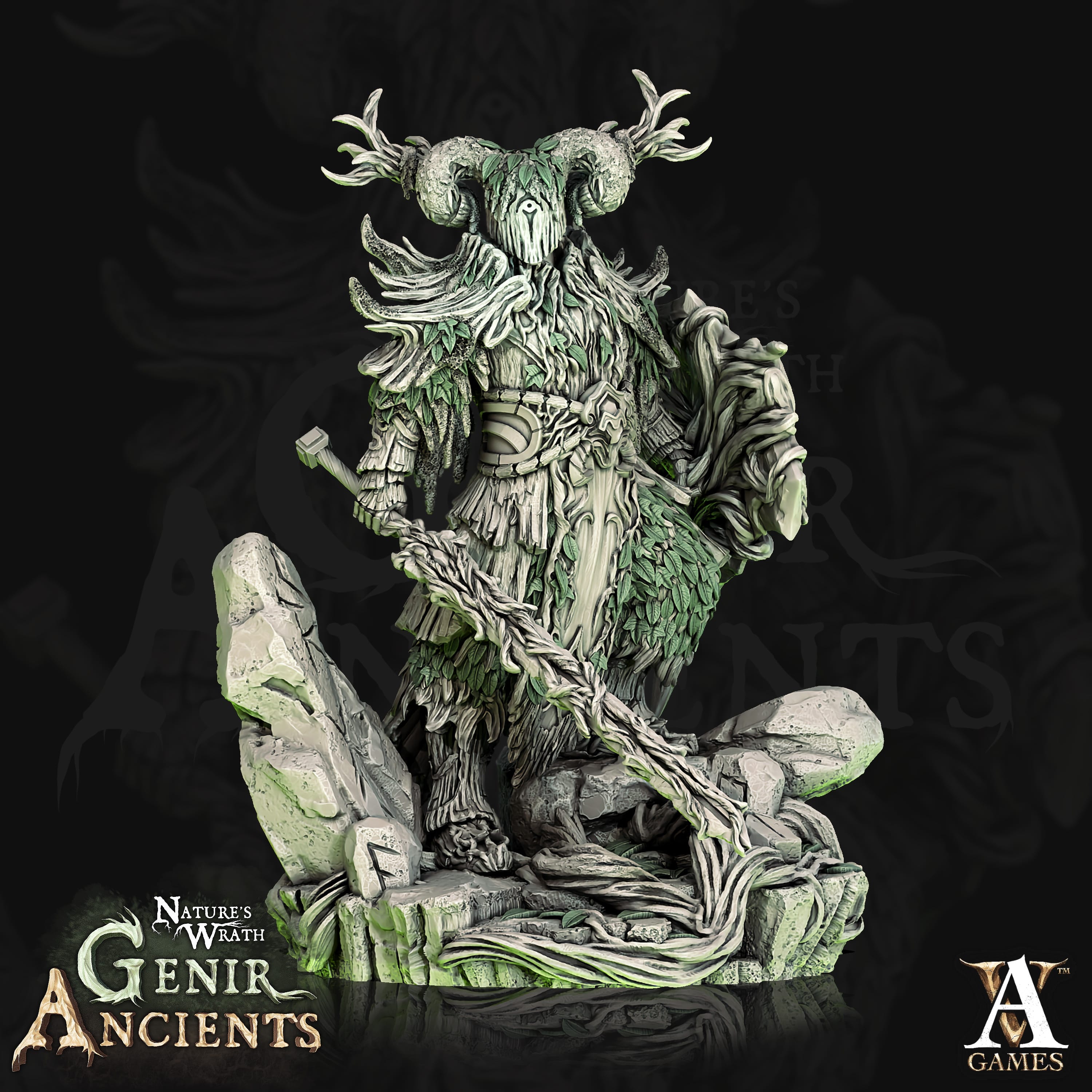 3D Printed Archvillain Games Nature's Wrath Genir Ancients - Verdant Ancient 28mm 32mm D&D