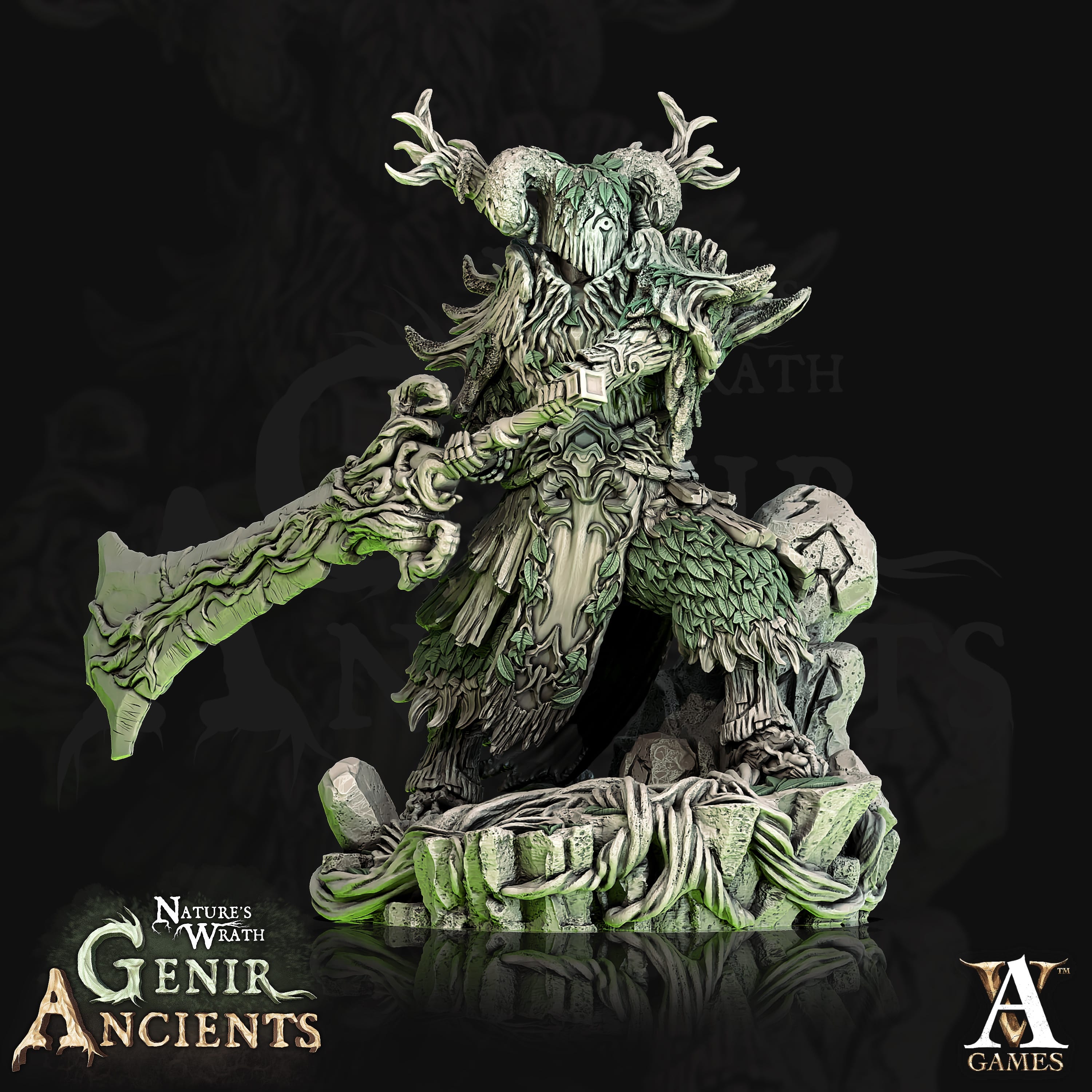 3D Printed Archvillain Games Nature's Wrath Genir Ancients - Verdant Ancient 28mm 32mm D&D