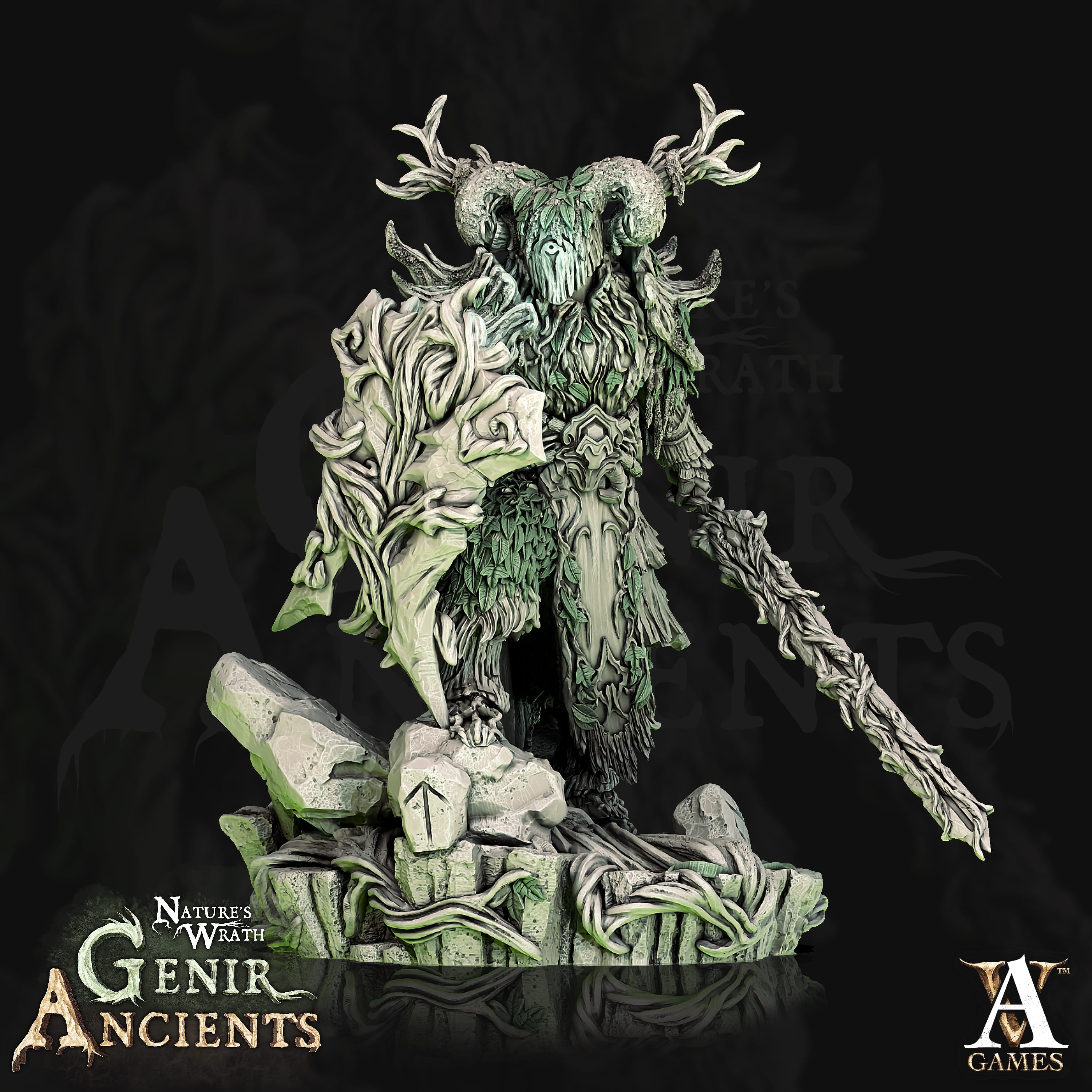 3D Printed Archvillain Games Nature's Wrath Genir Ancients - Verdant Ancient 28mm 32mm D&D