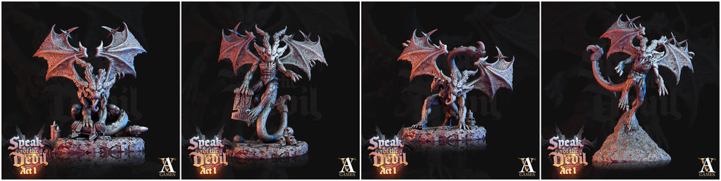 3D Printed Archvillain Games Phlegethian Imp Speak of the Devil Act I 28 32mm D&D