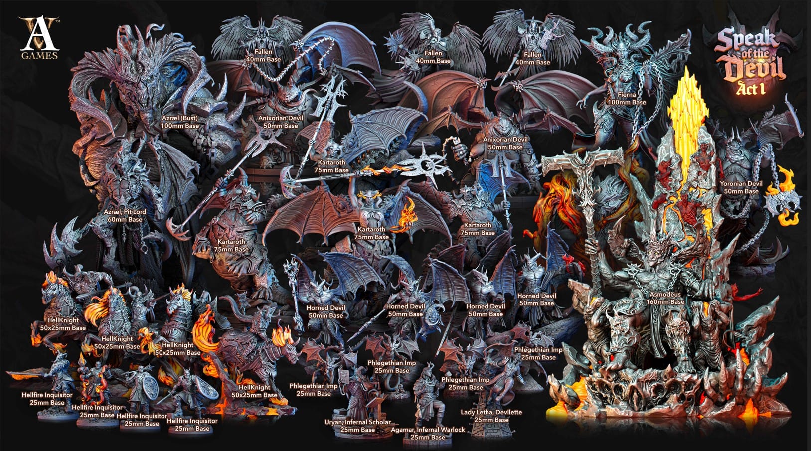 3D Printed Archvillain Games Phlegethian Imp Speak of the Devil Act I 28 32mm D&D