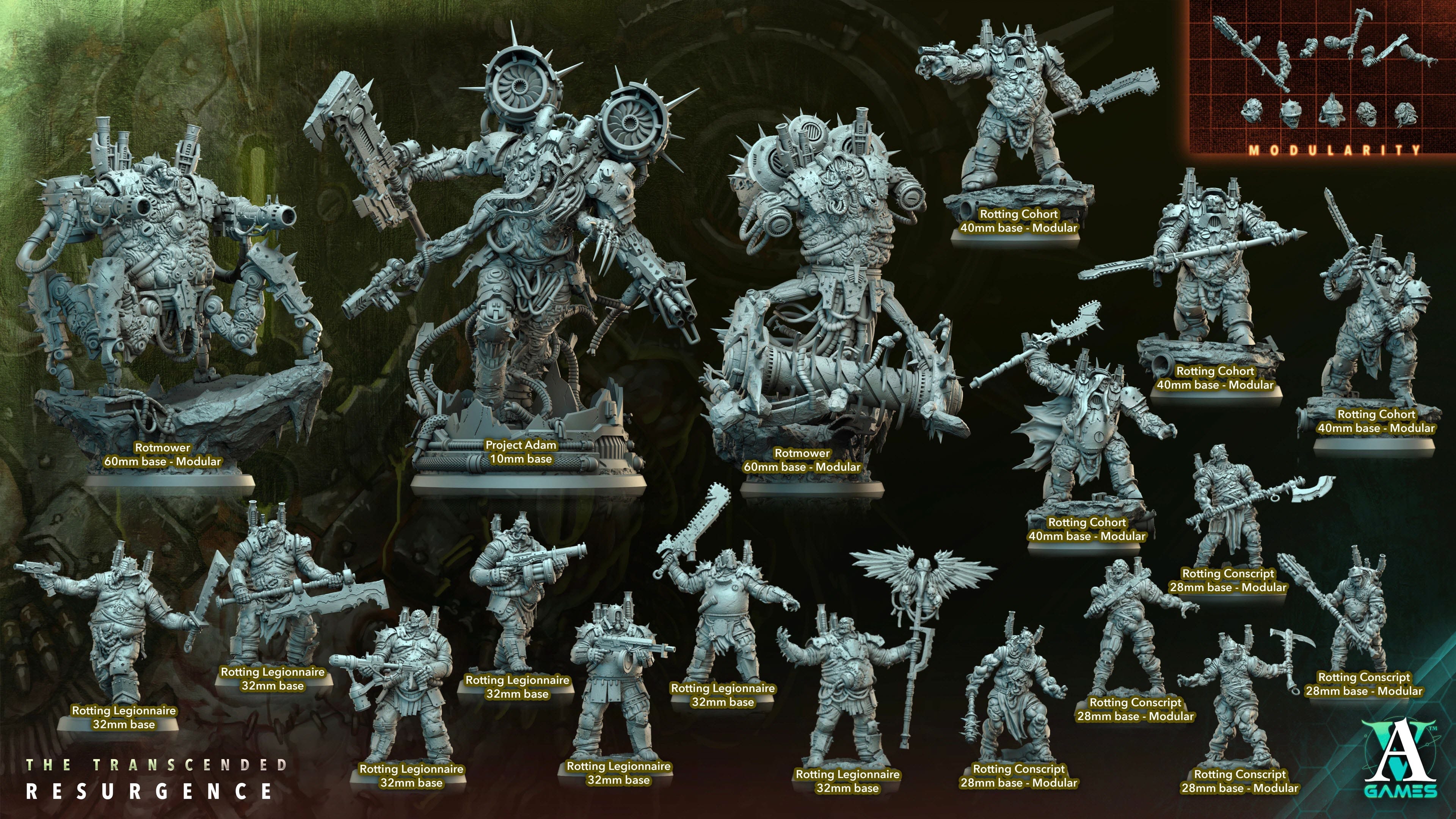 3D Printed Archvillain Games Project Adam The Transcended Resurgence 28 32mm D&D