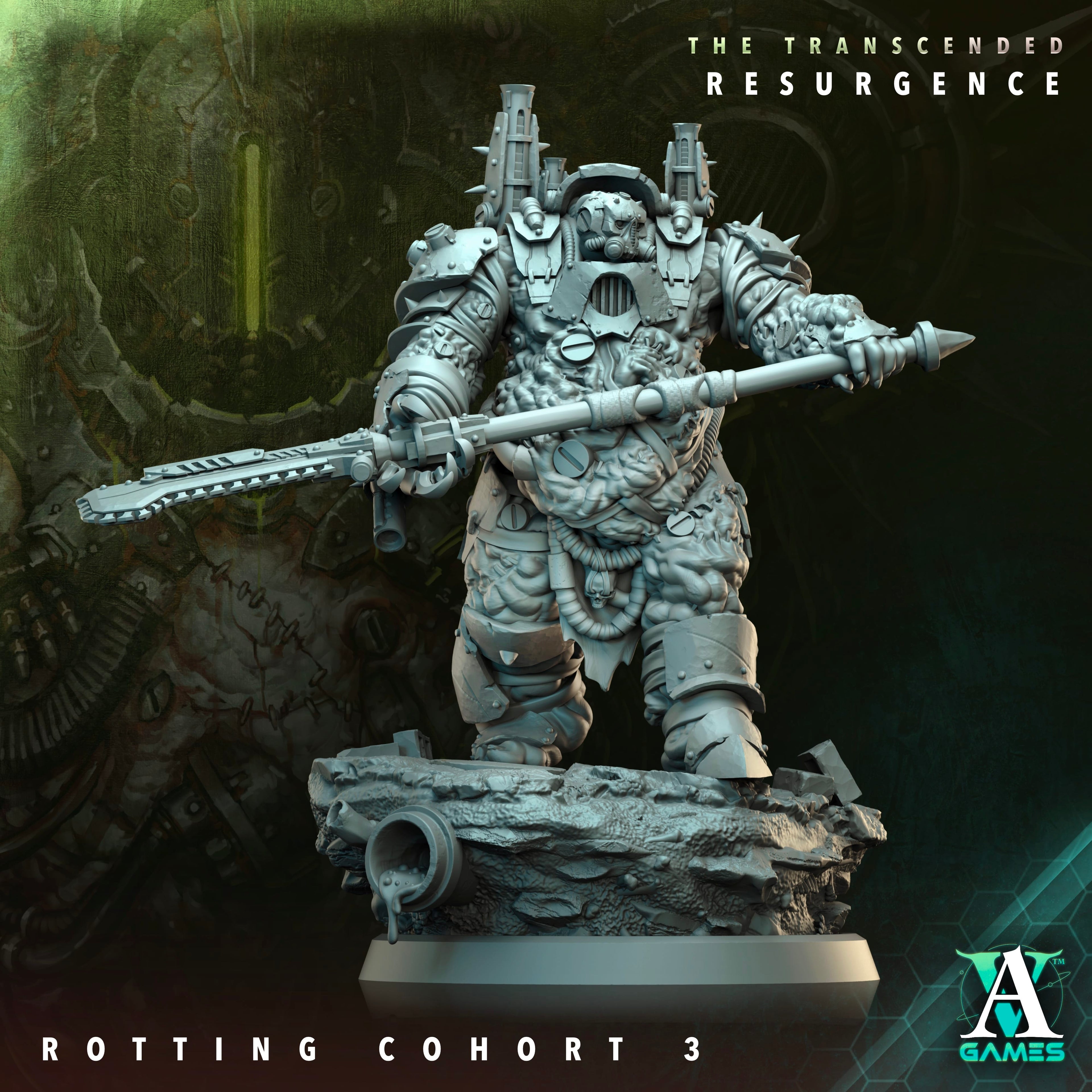 3D Printed Archvillain Games Rotting Cohort The Transcended Resurgence 28 32mm D&D