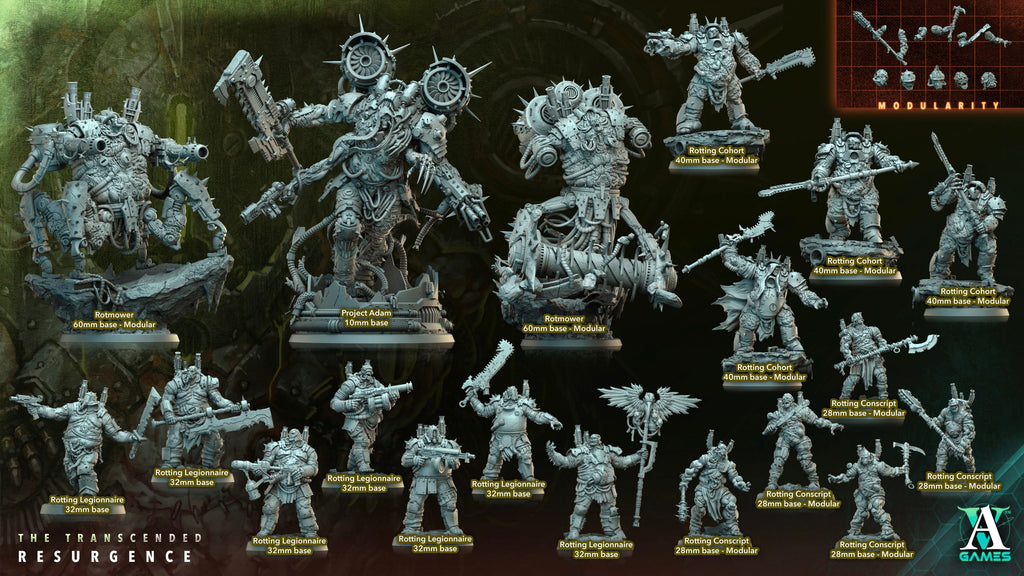 3D Printed Archvillain Games Rotting Legionnaire The Transcended Resurgence 28 32mm D&D