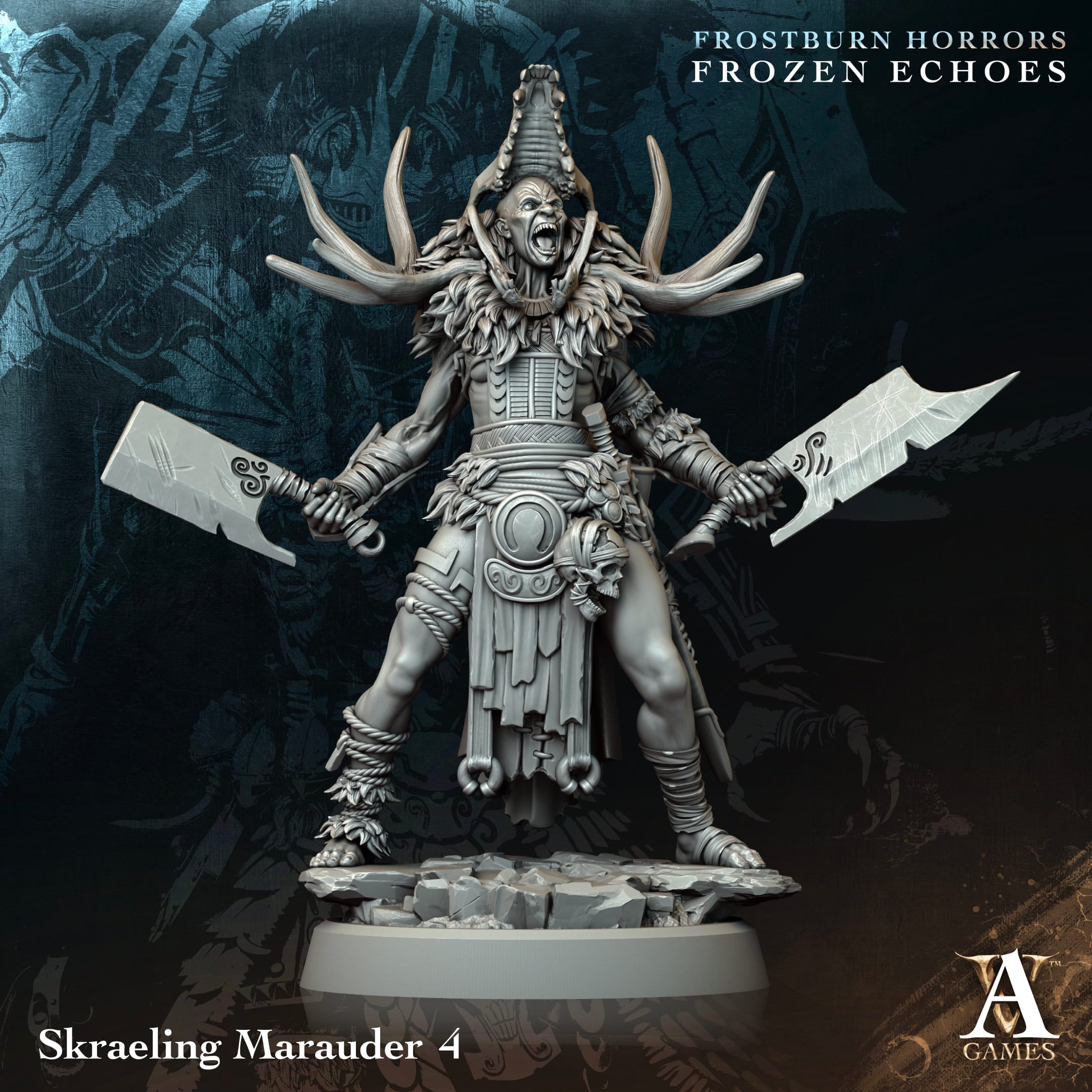3D Printed Archvillain Games Skraeling Marauder Frostburn Horrors Frozen Echoes 28 32mm D&D
