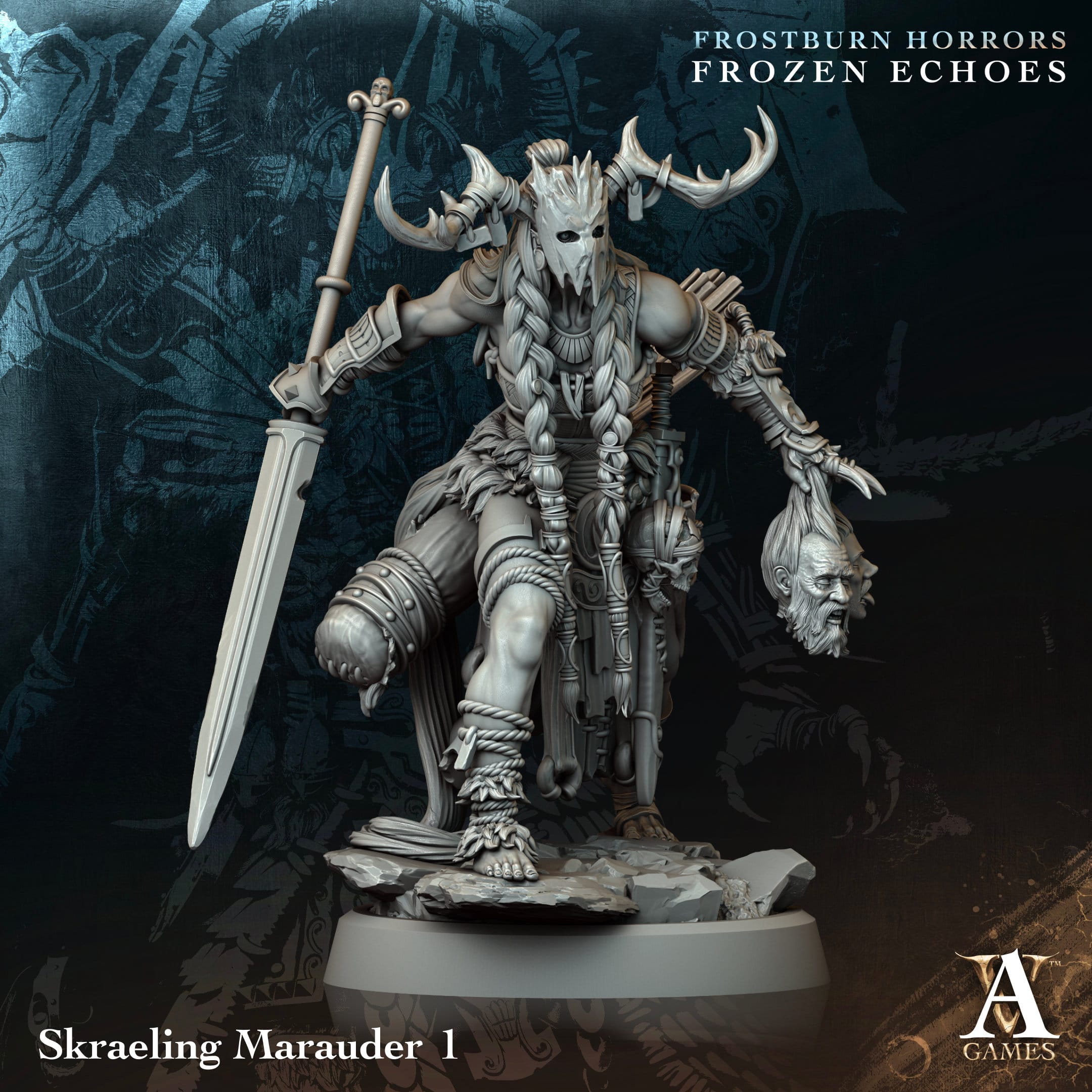 3D Printed Archvillain Games Skraeling Marauder Frostburn Horrors Frozen Echoes 28 32mm D&D