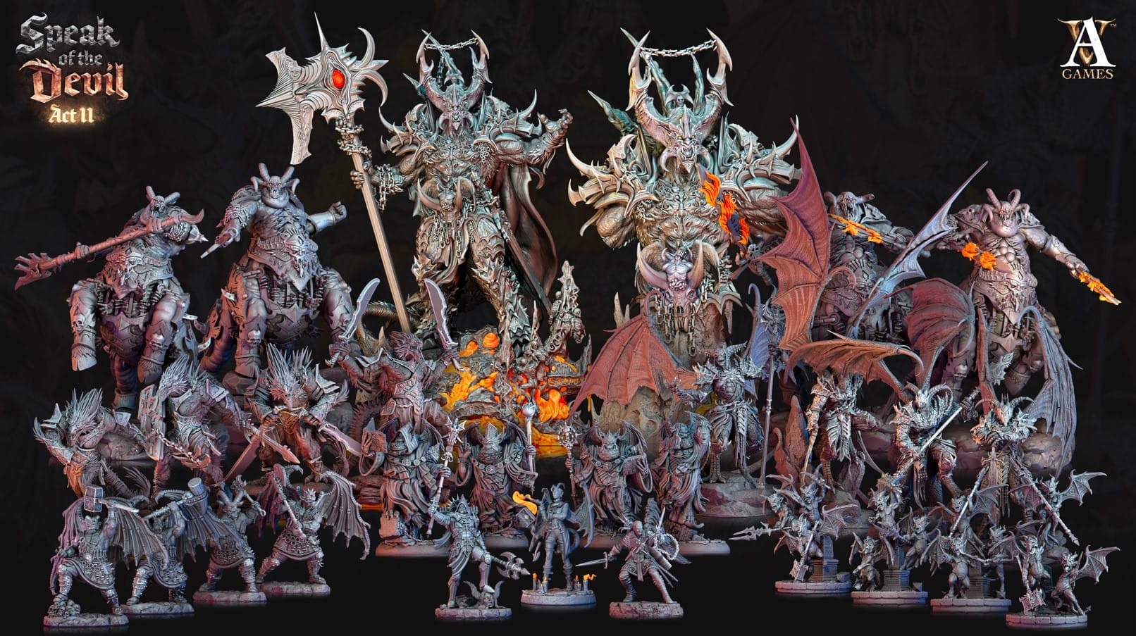 3D Printed Archvillain Games Terebrian Devil Speak of the Devil Act II 28 32mm D&D