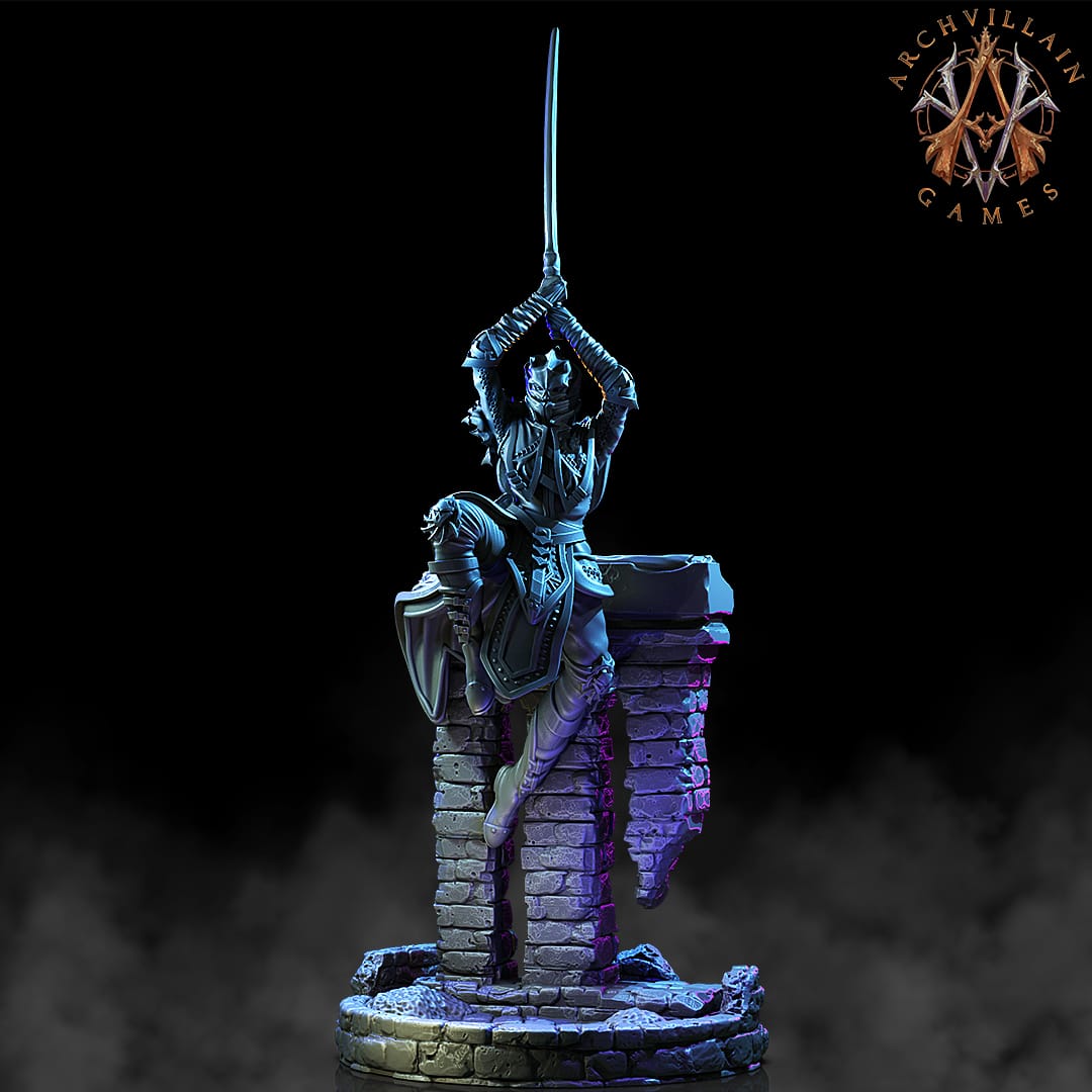 3D Printed Archvillain Games The Deathknight Order Shadowblades 28 32mm D&D