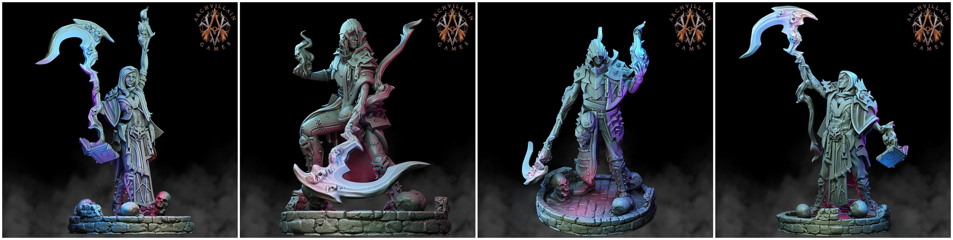 3D Printed Archvillain Games The Deathknight Order Soulbinders 28 32mm D&D