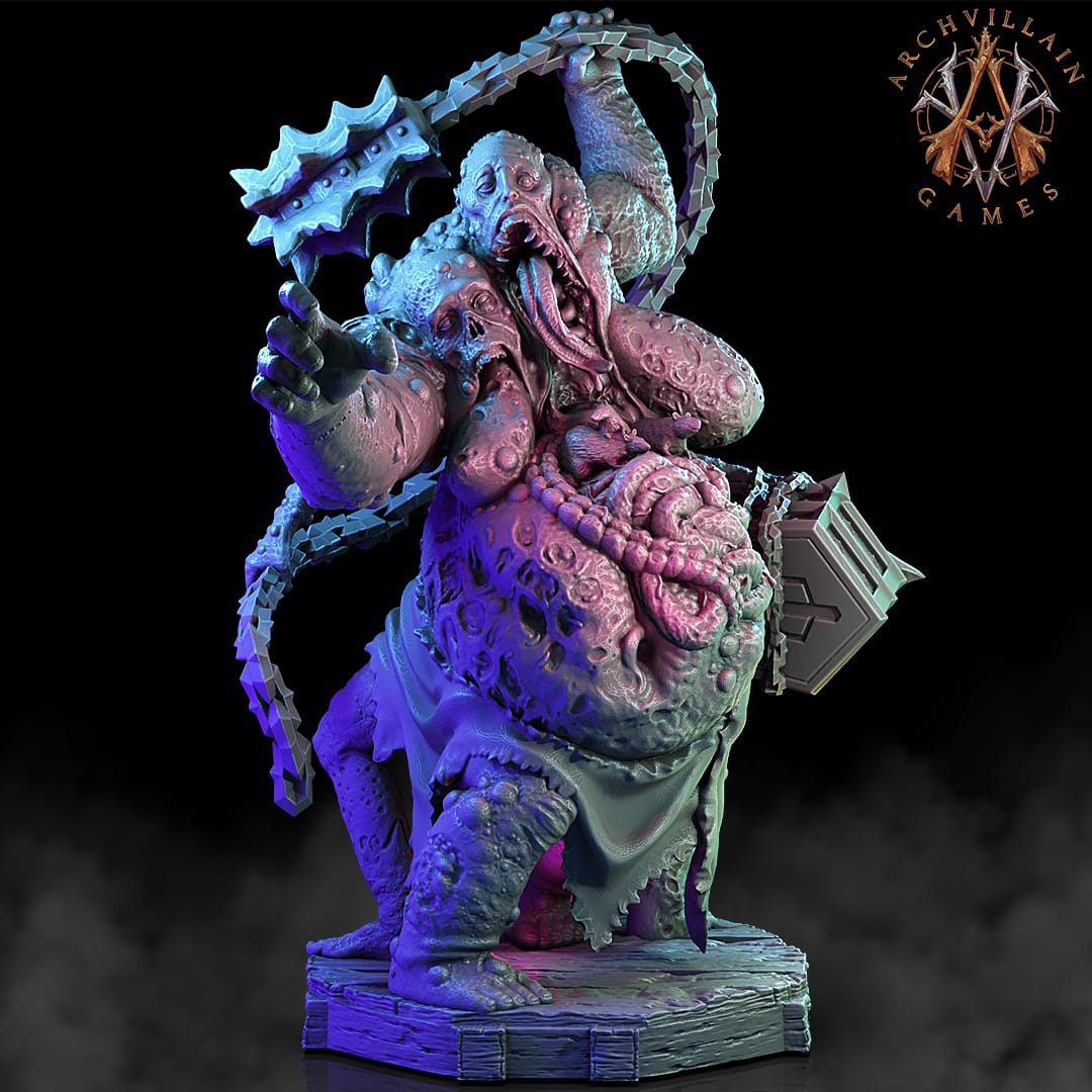 3D Printed Archvillain Games The Deathknight Order Stitched Abominations 28 32mm D&D