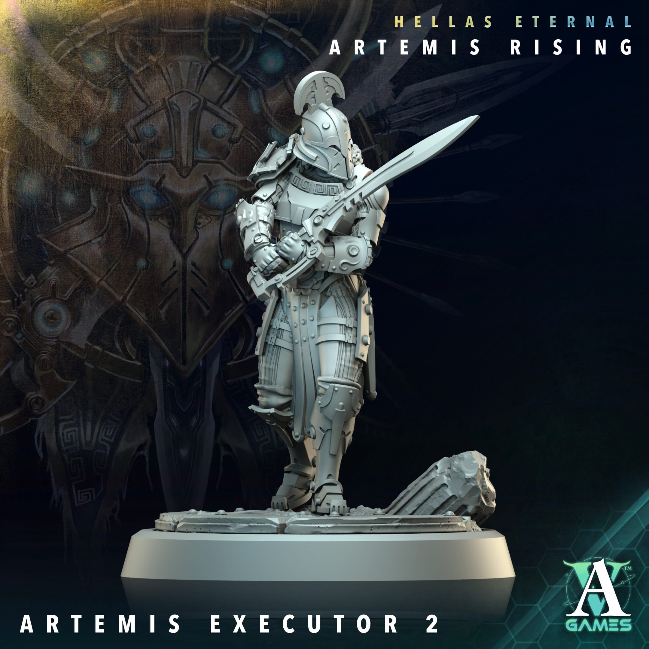 3D Printed Archvillain Games The First Vestal Artemis Hunters Executors Hellas Eternal Artemis Rising 28 32mm D&D
