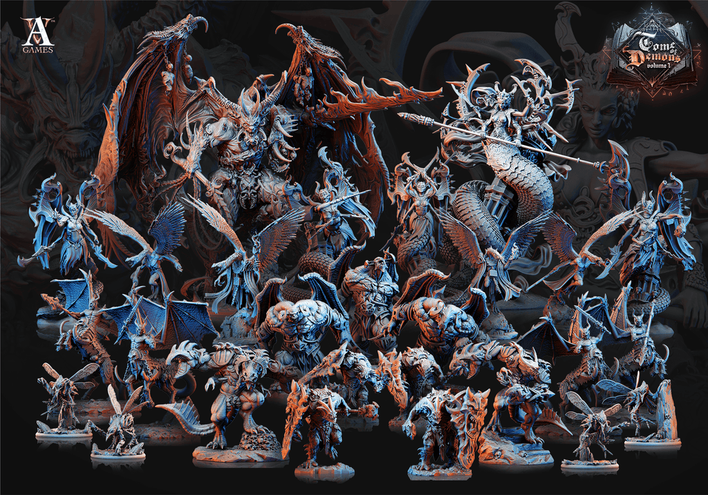 3D Printed Archvillain Games Tome of Demons Vol. 1 - Decataurs 28mm 32mm D&D