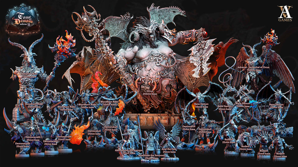 3D Printed Archvillain Games Tome of Demons Vol. II - Demonskulls 28mm 32mm D&D