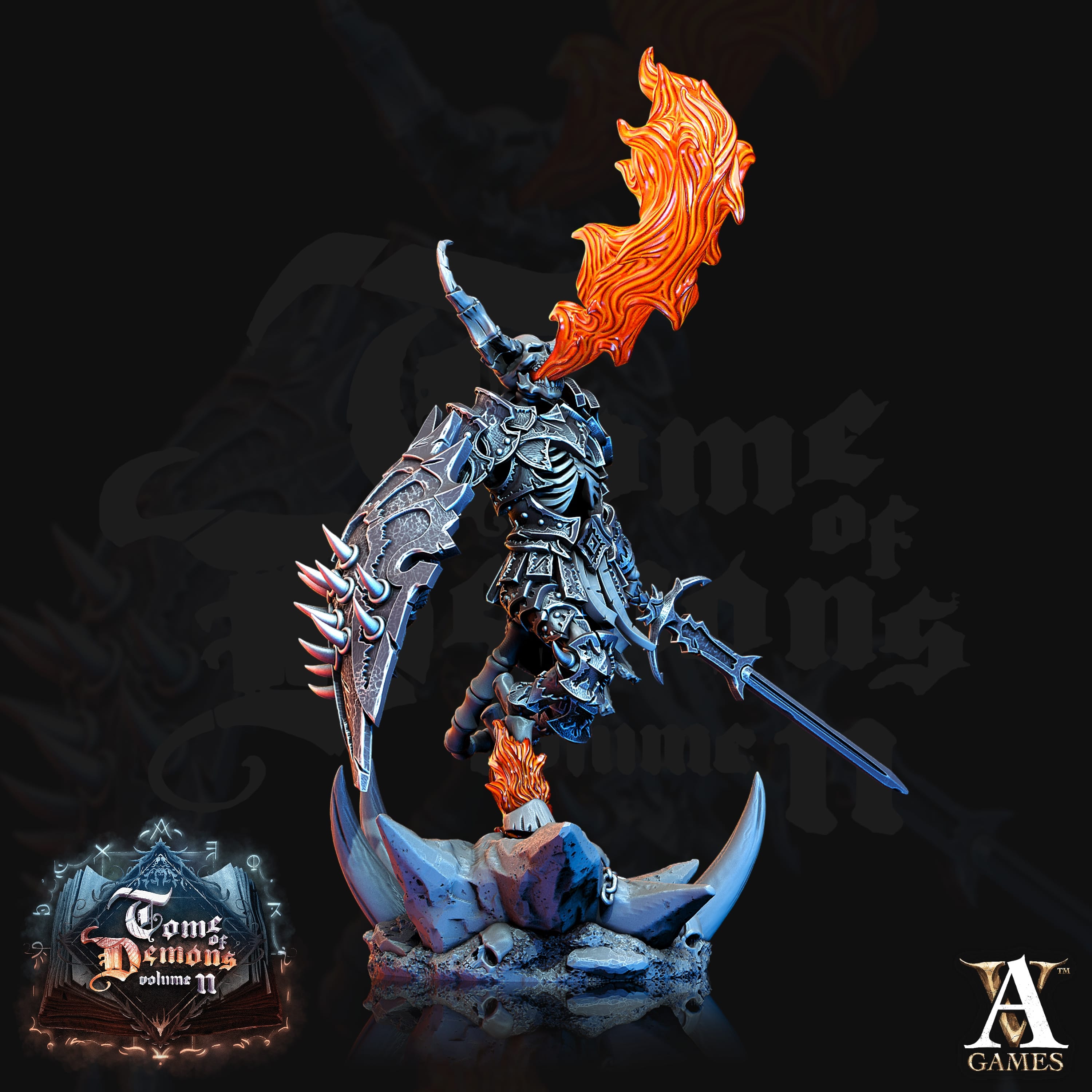 3D Printed Archvillain Games Tome of Demons Vol. II - Demonskulls 28mm 32mm D&D