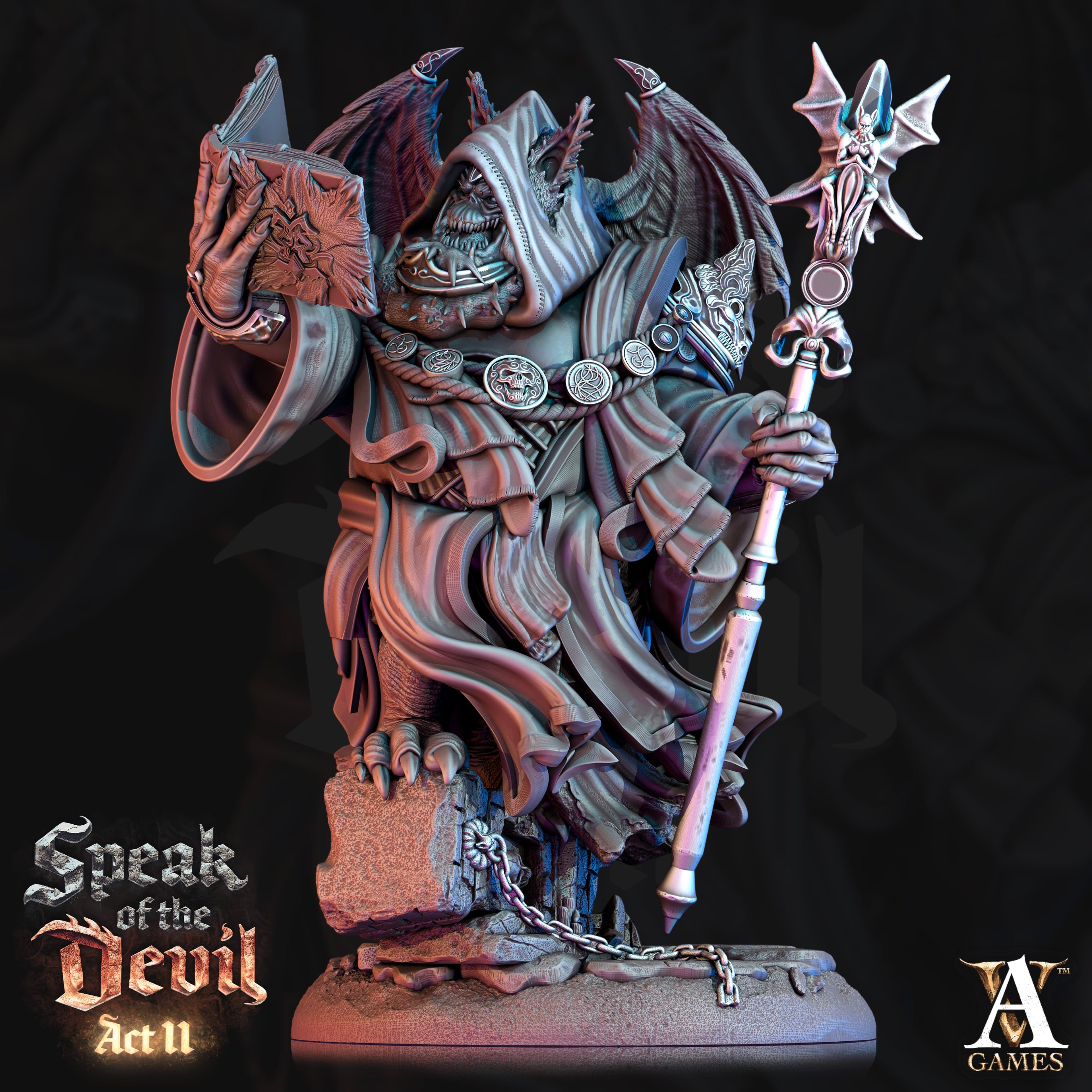 3D Printed Archvillain Games Varicite Devil Speak of the Devil Act II 28 32mm D&D