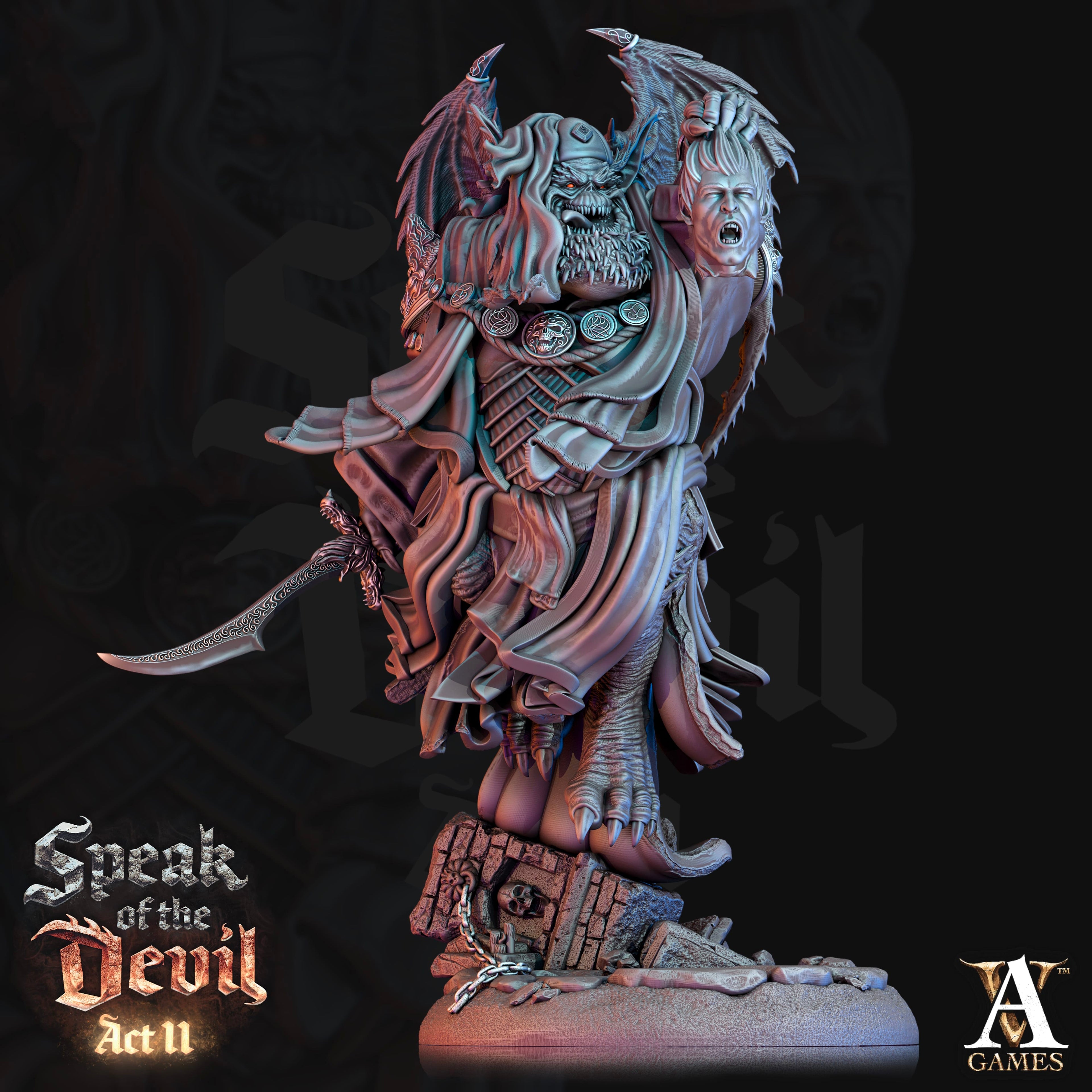 3D Printed Archvillain Games Varicite Devil Speak of the Devil Act II 28 32mm D&D