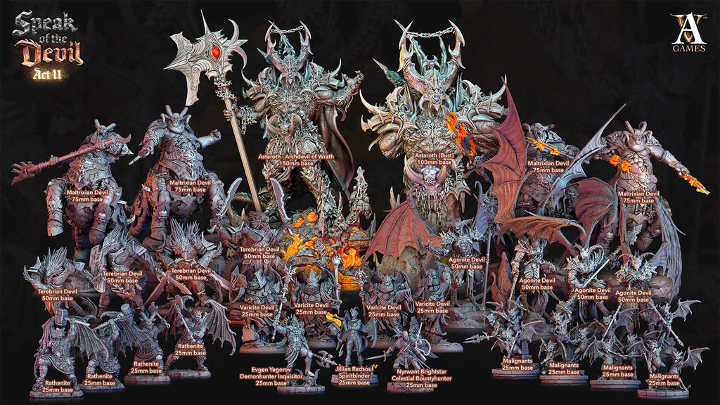 3D Printed Archvillain Games Varicite Devil Speak of the Devil Act II 28 32mm D&D