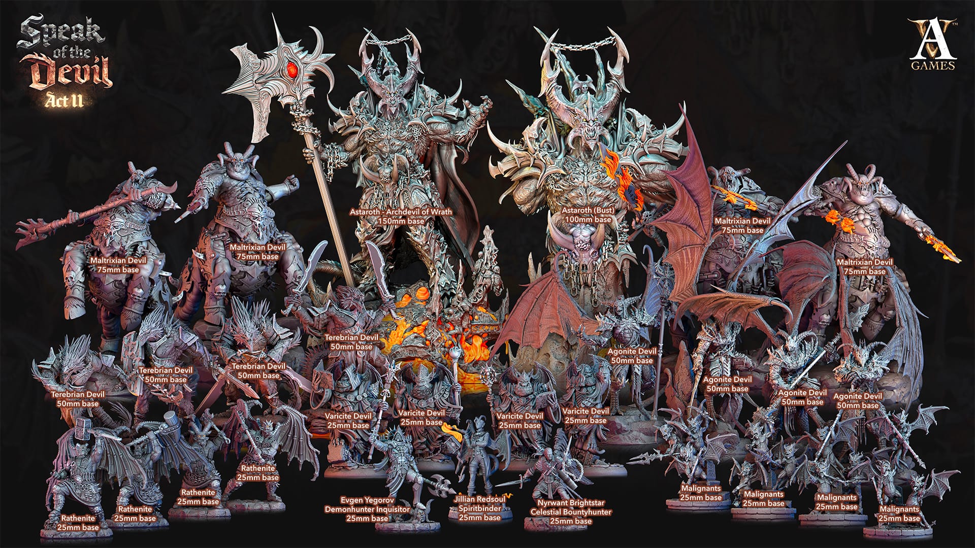 3D Printed Archvillain Games Varicite Devil Speak of the Devil Act II 28 32mm D&D