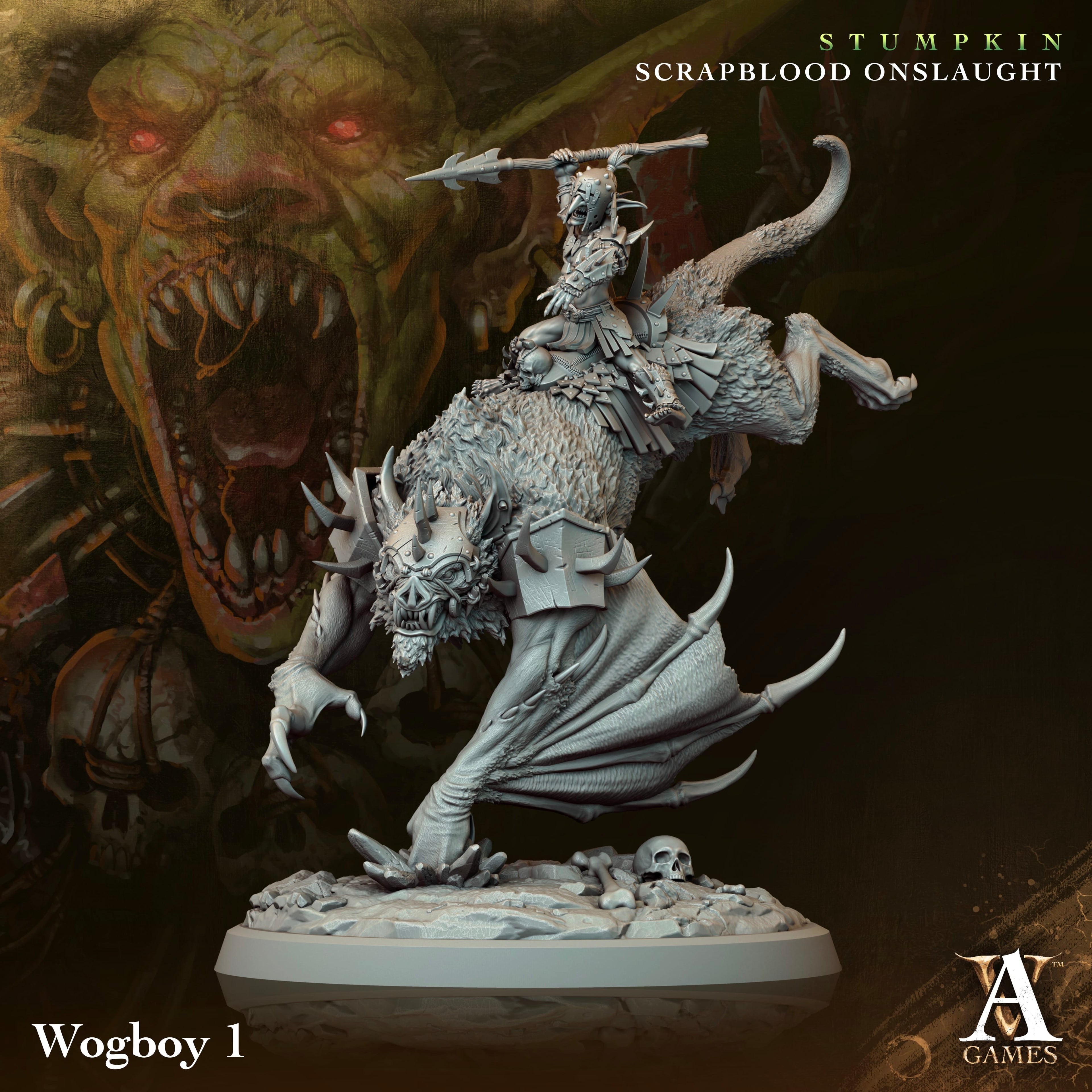 3D Printed Archvillain Games Wogboys Stumpkin Scrapblood Onslaught 28 32mm D&D