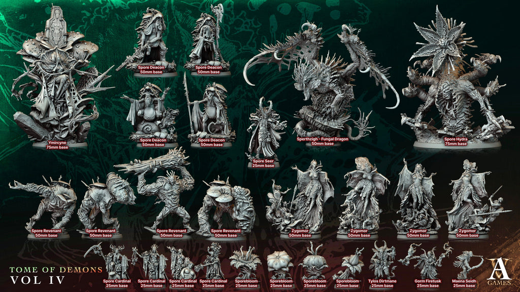 3D Printed Archvillain Games Sporebloom Tome of Demons Vol IV 28 32mm D&D