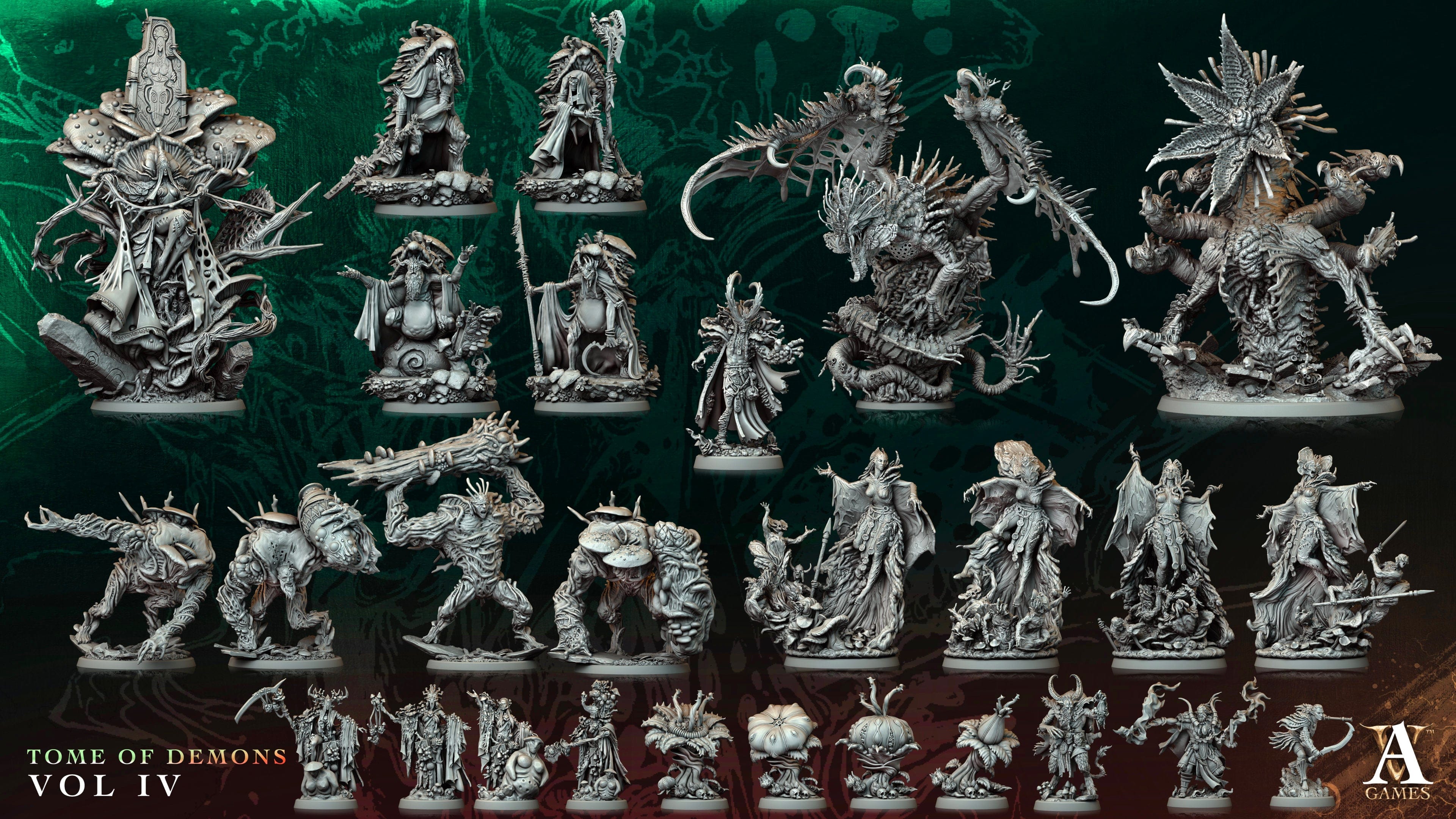 3D Printed Archvillain Games Sporebloom Tome of Demons Vol IV 28 32mm D&D
