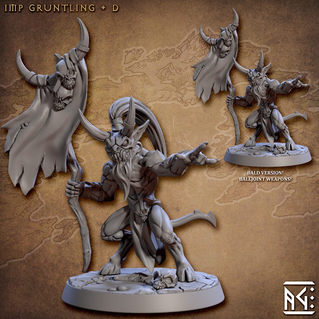 3D Printed Artisan Guild Abyss Imp Gruntiling Abyss Demons Set 28mm 32mm