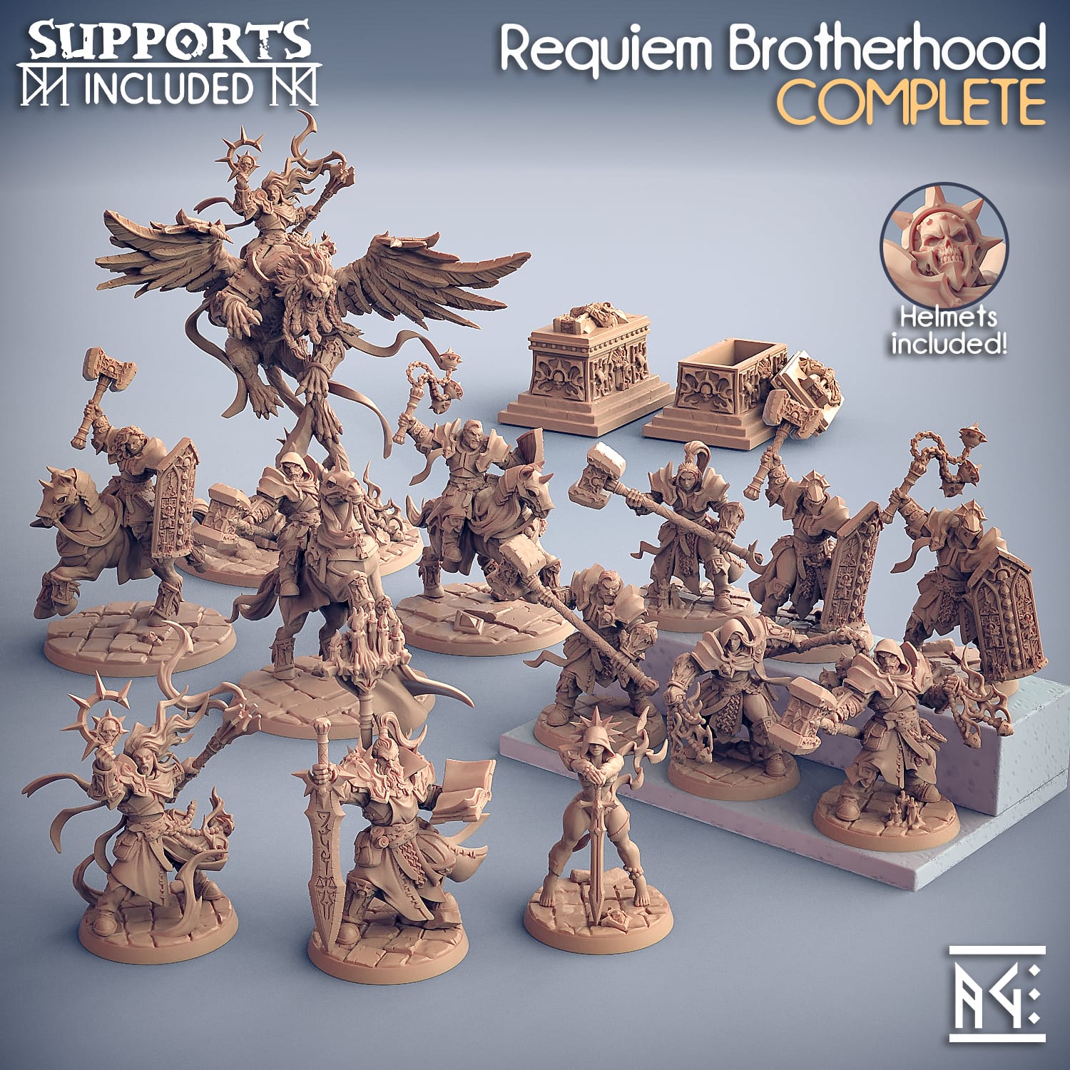 3D Printed Artisan Guild Lord Commander Casymir The Requien Brotherhood 28mm 32mm