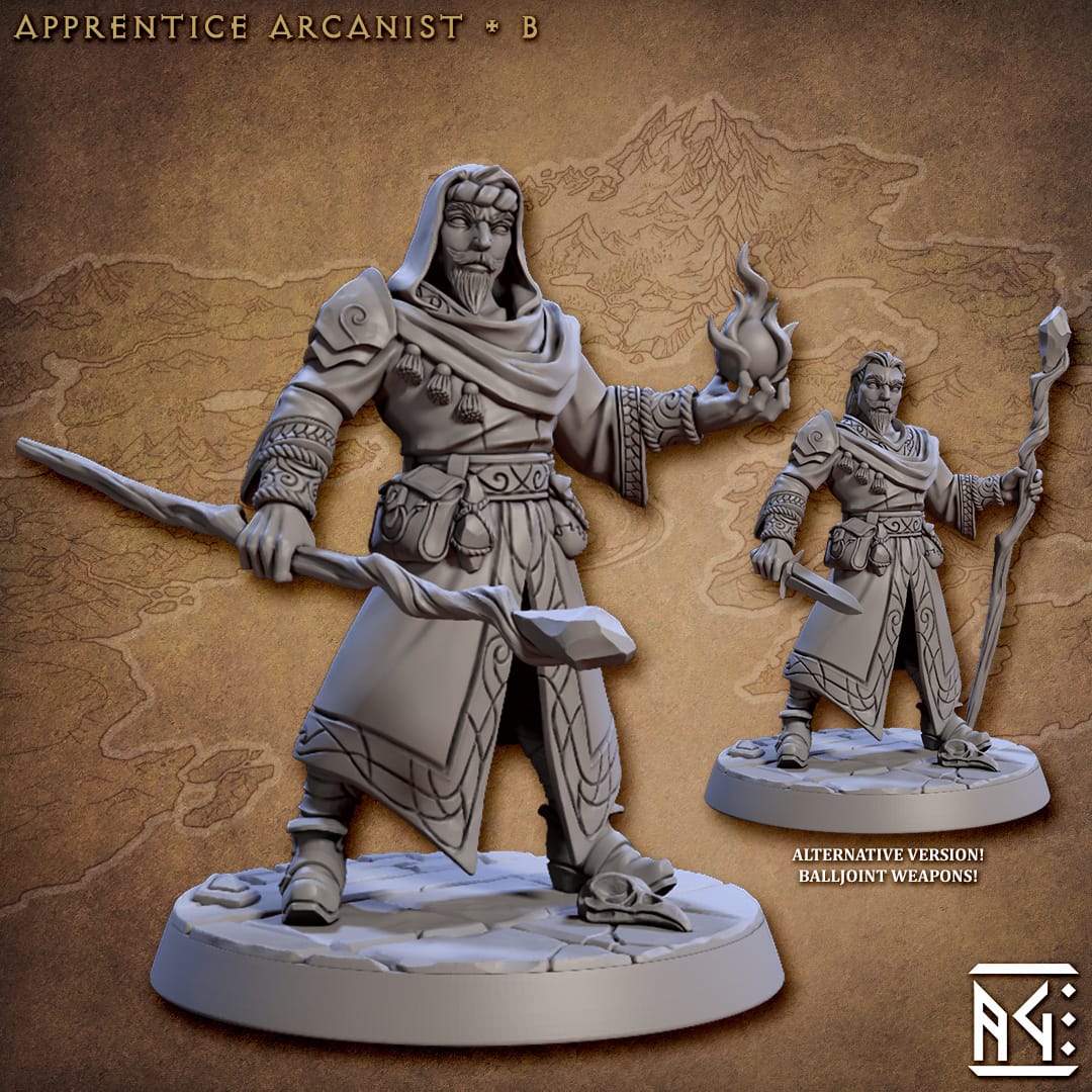 3D Printed Artisan Guild Apprentice Arcanist Set Arcanists Guild 28mm 32mm