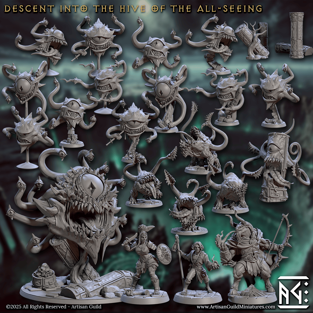 3D Printed Artisan Guild Mythraxxis the All Seeing Tyrant Eye Descent into the Hive of the All Seeing 28mm 32mm