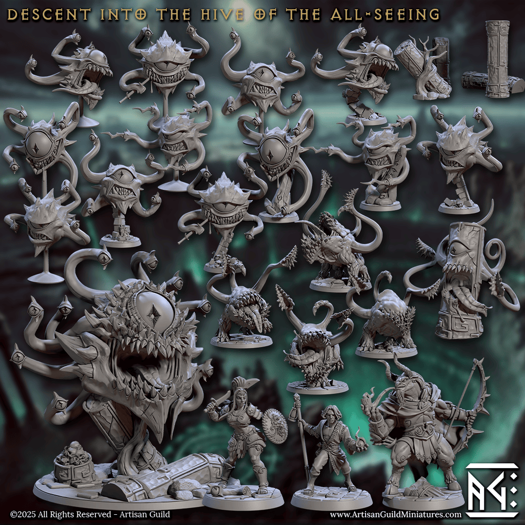 3D Printed Artisan Guild Eye Stalkers Descent into the Hive of the All Seeing 28mm 32mm