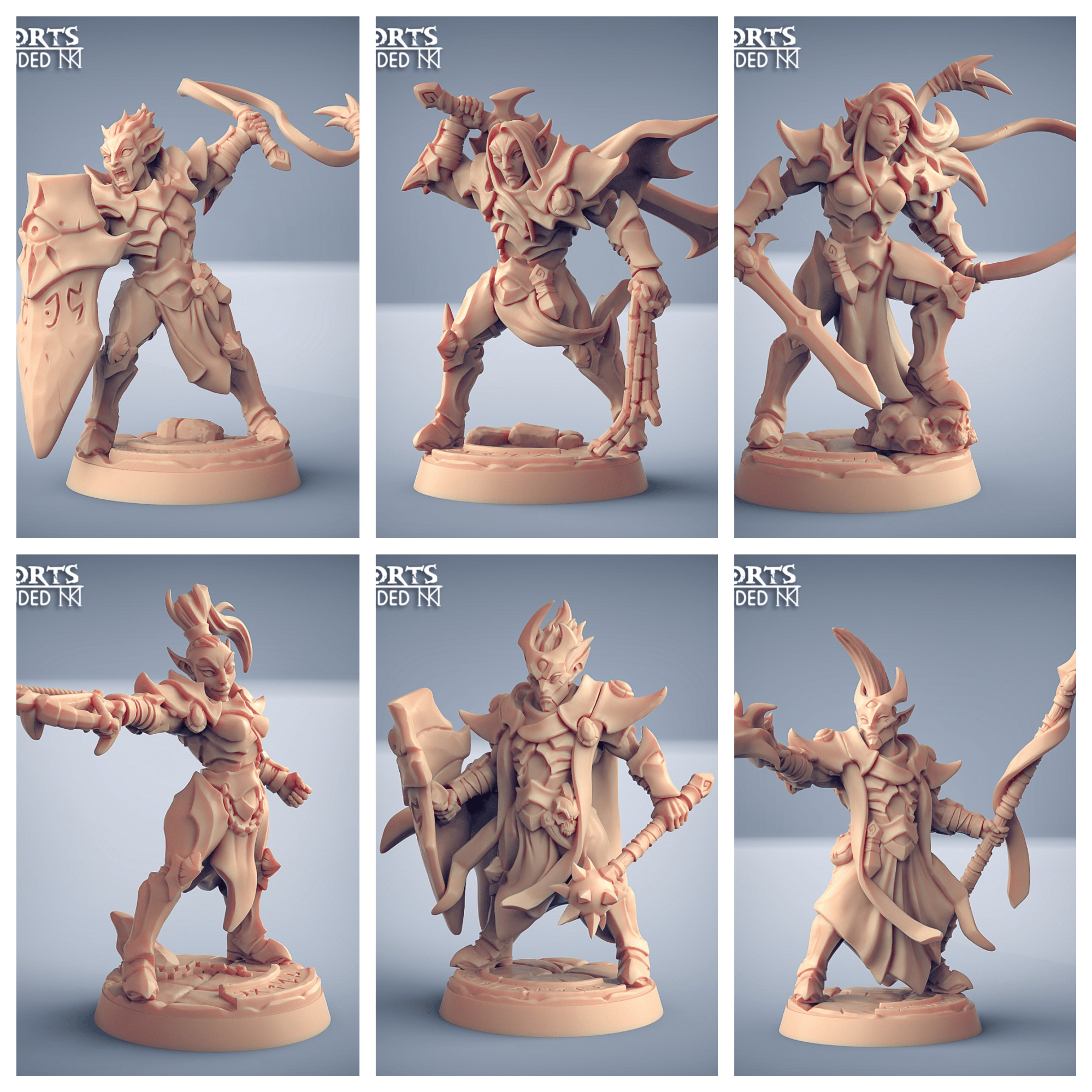 3D Printed Artisan Guild Ashen Inquisitor Set Ashen Alfar Inquisitors 28mm 32mm