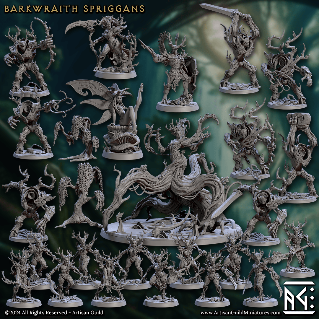 3D Printed Artisan Guild Barkwraith Spriggans Barkwraith Spriggans Set 28mm 32mm